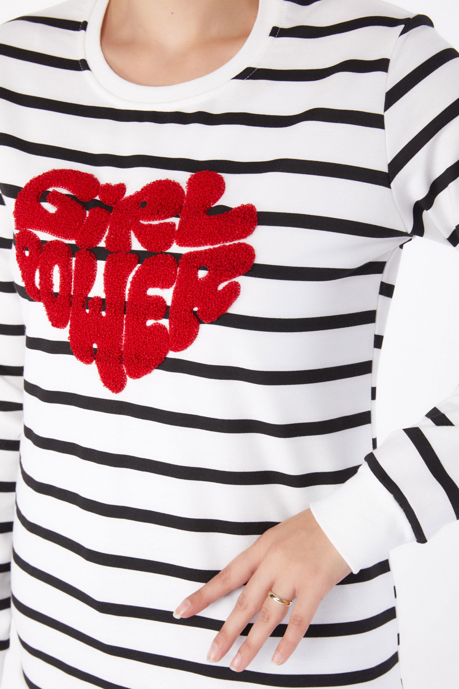 Nakışlı Sweatshirt Beyaz - 26288 - 6
