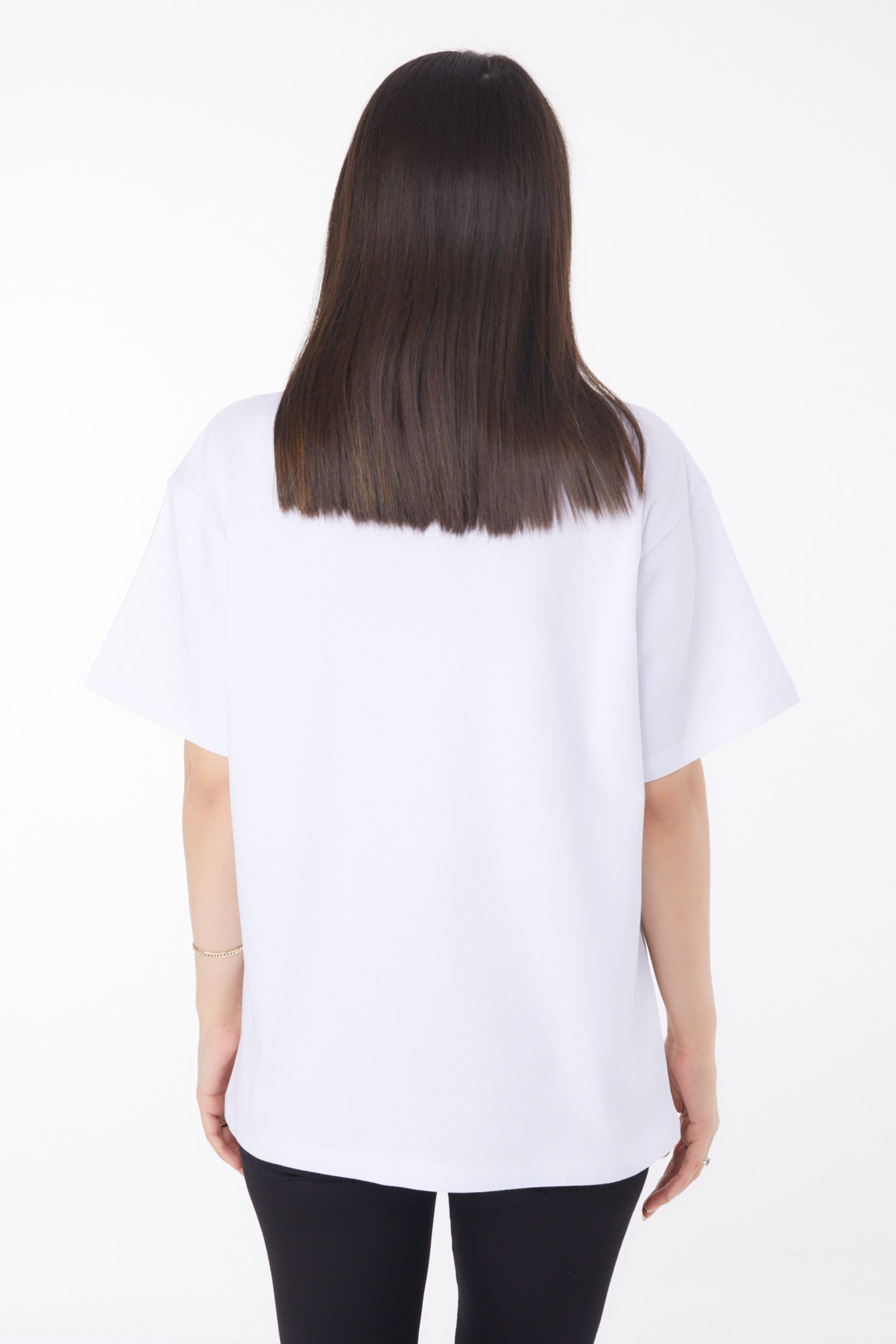 Taşlı T-shirt Beyaz - 25696 - 5