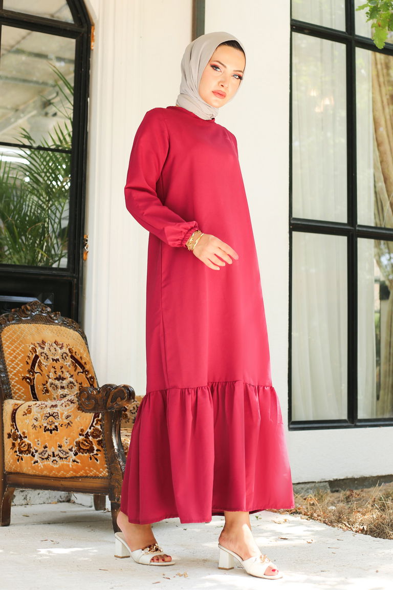 Elbise Bordo - 13202 - TOFİSA