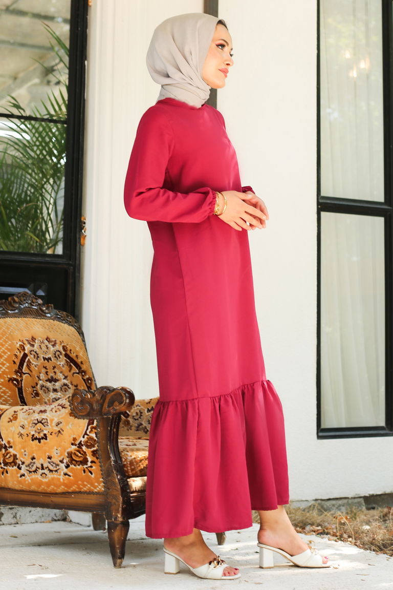 Elbise Bordo - 13202 - TOFİSA