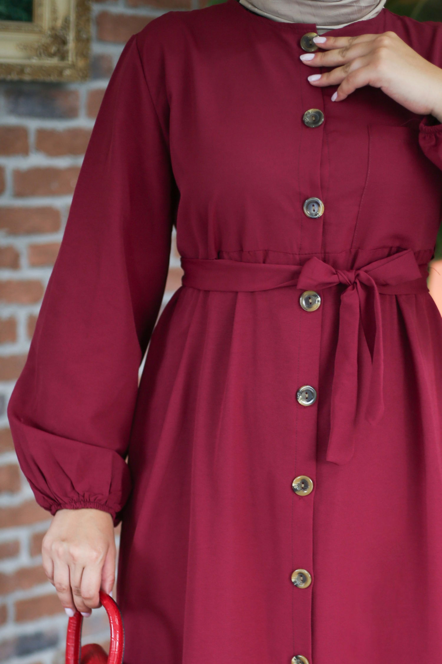 Elbise Bordo - 13206 - 6