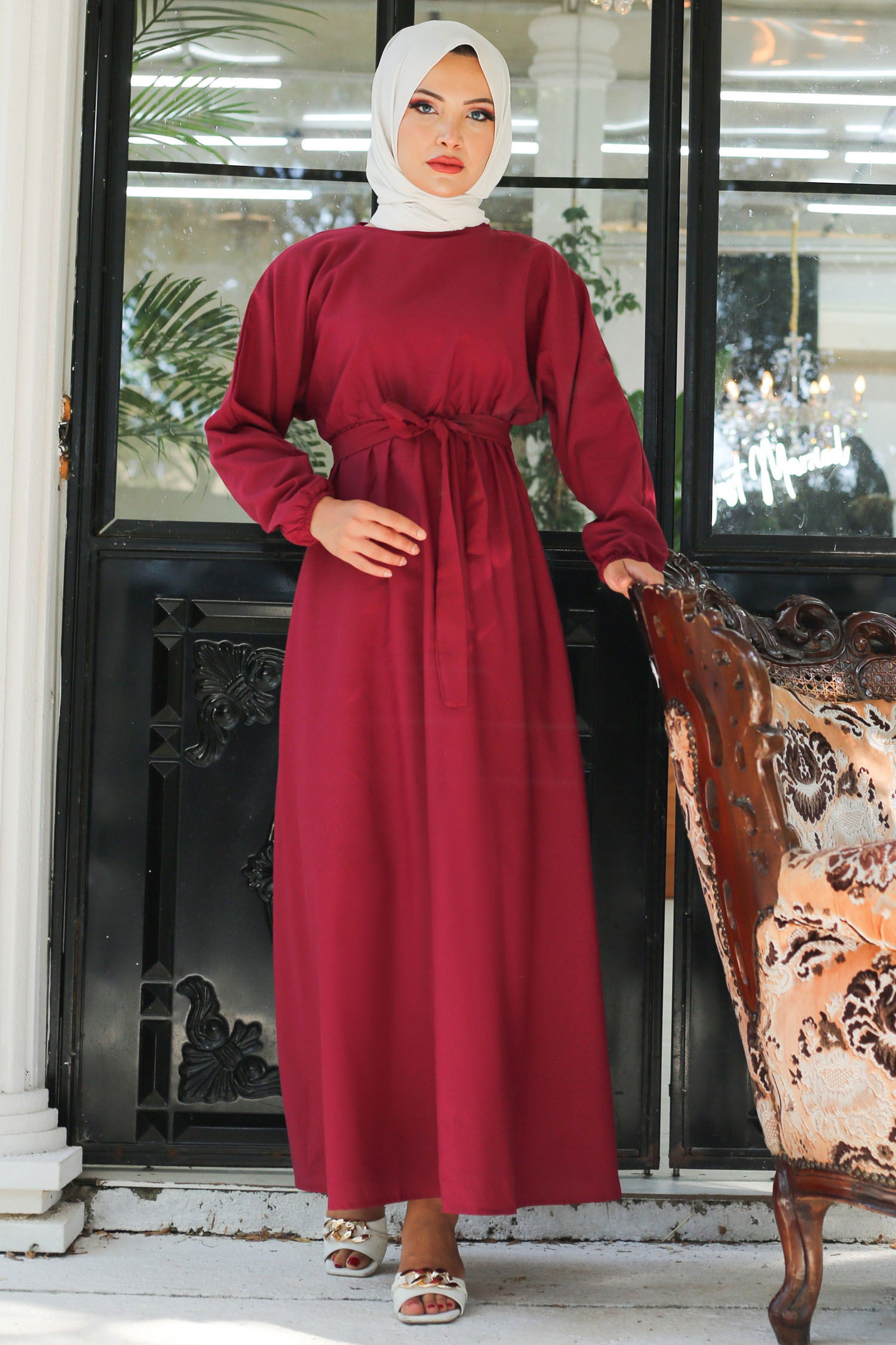 Elbise Bordo - 13221 - 1