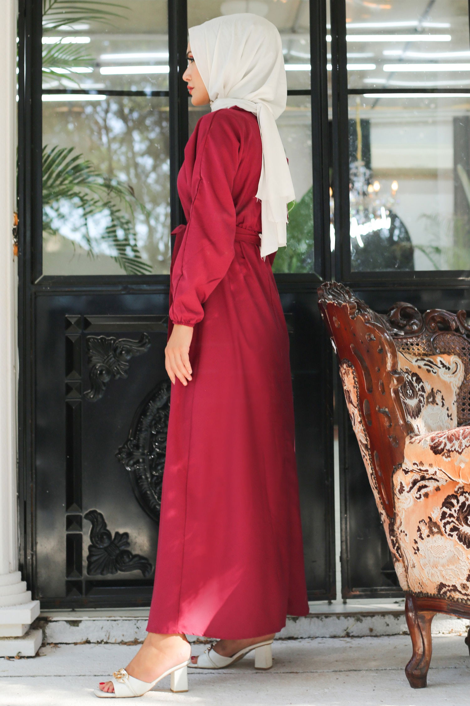 Elbise Bordo - 13221 - 5