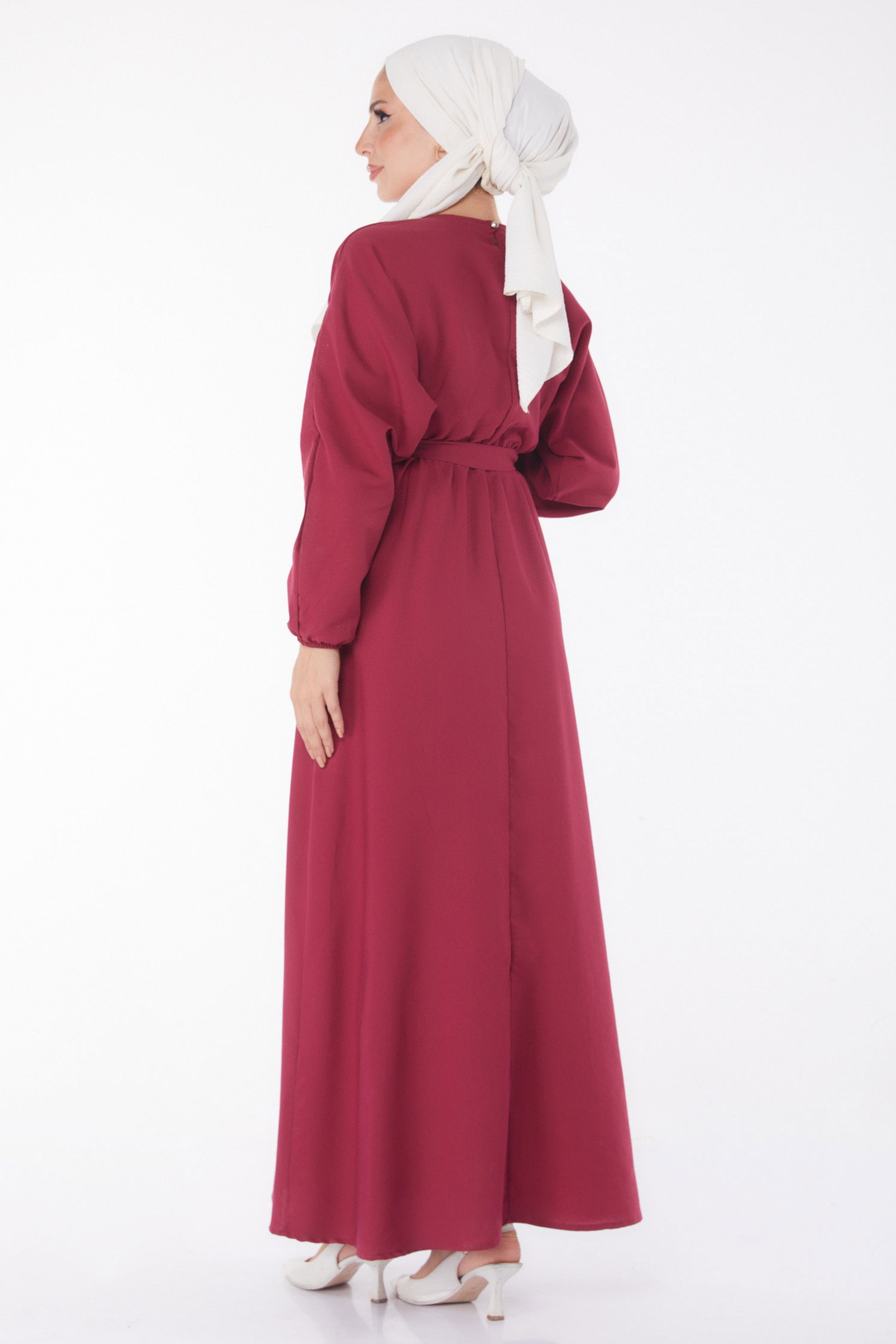 Elbise Bordo - 13221 - 6