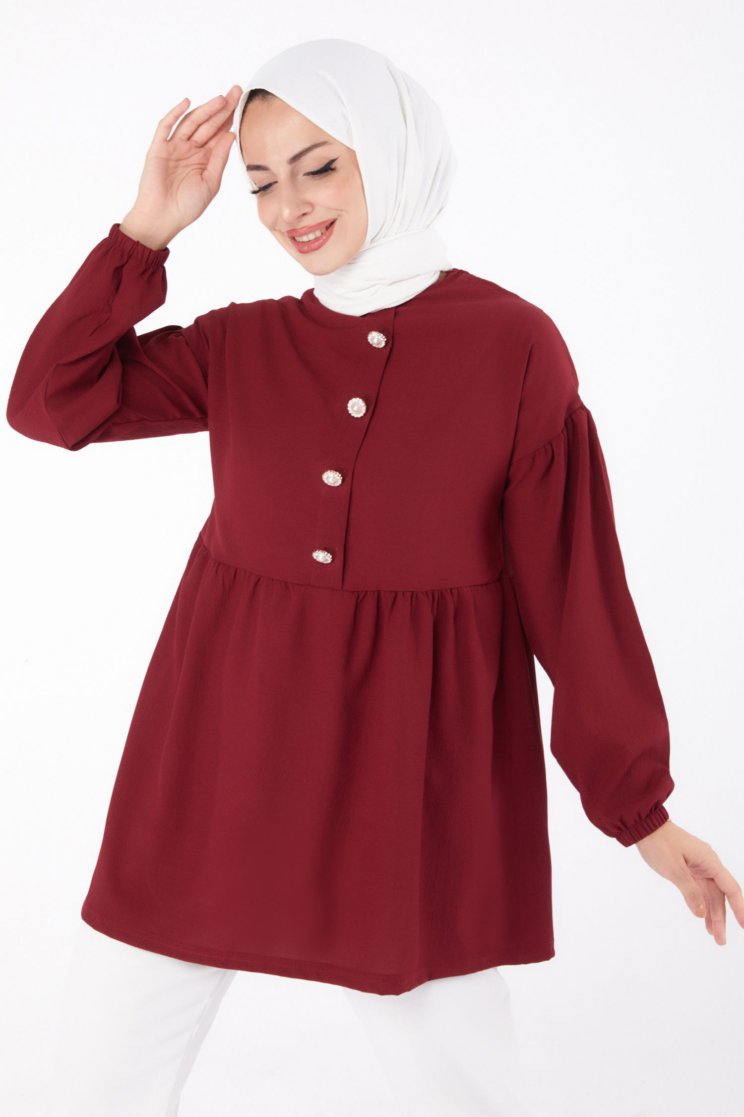 Taşlı Tunik Bordo - 13294 - 6