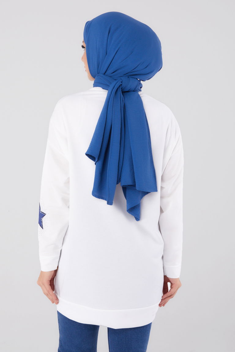 Nakışlı Sweatshirt Ekru - 13297 - TOFİSA