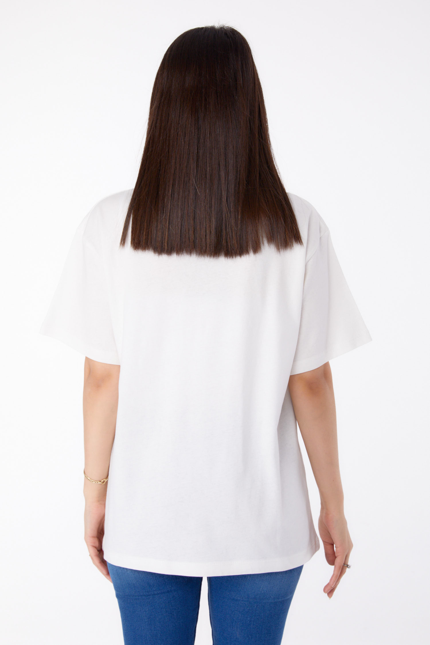 Taşlı T-shirt Ekru - 25696 - 5