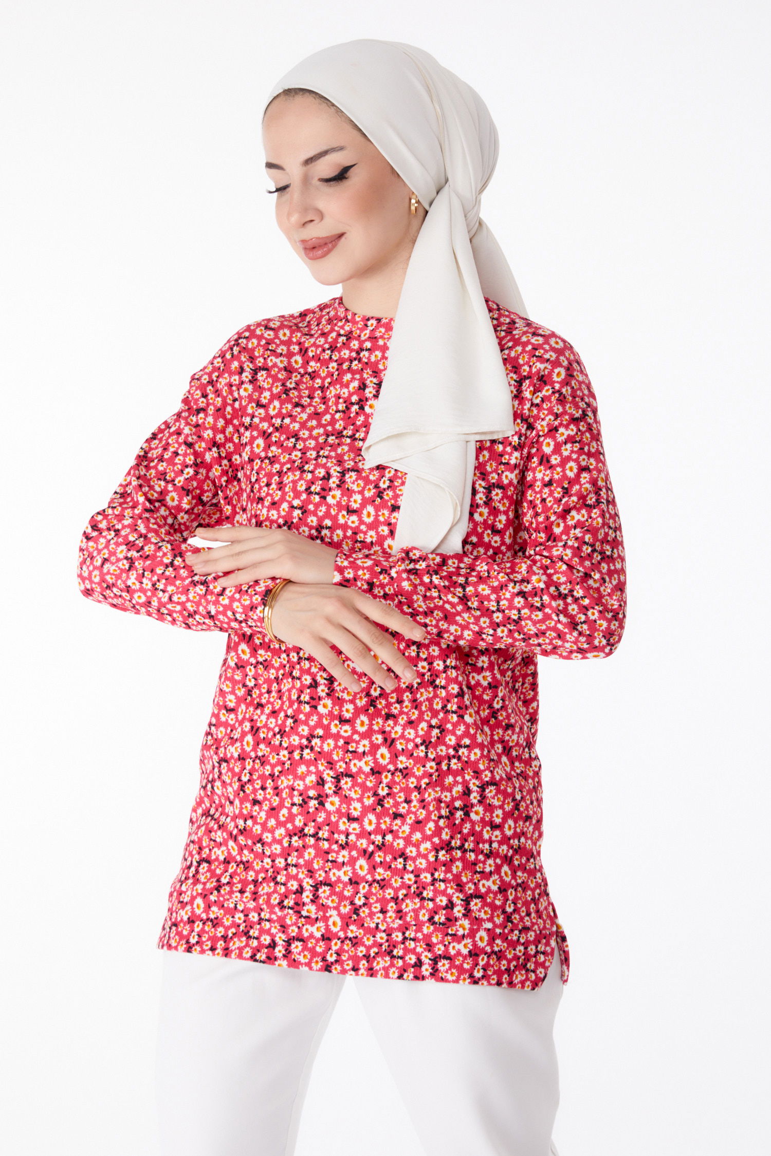 Desenli Tunik Fuşya - 25323 - 3
