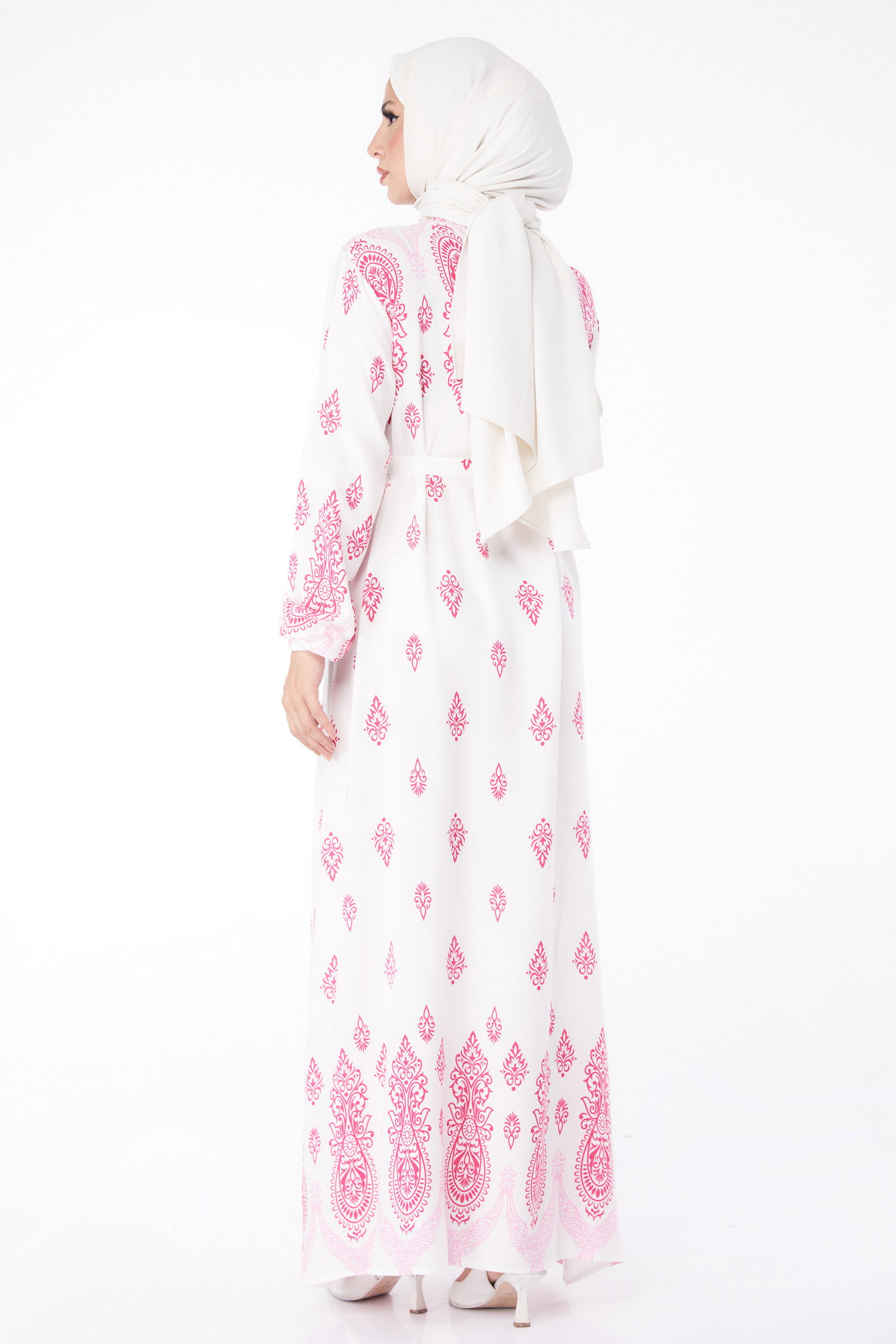 Etnik Desenli Elbise Fusya - 26229 - 5