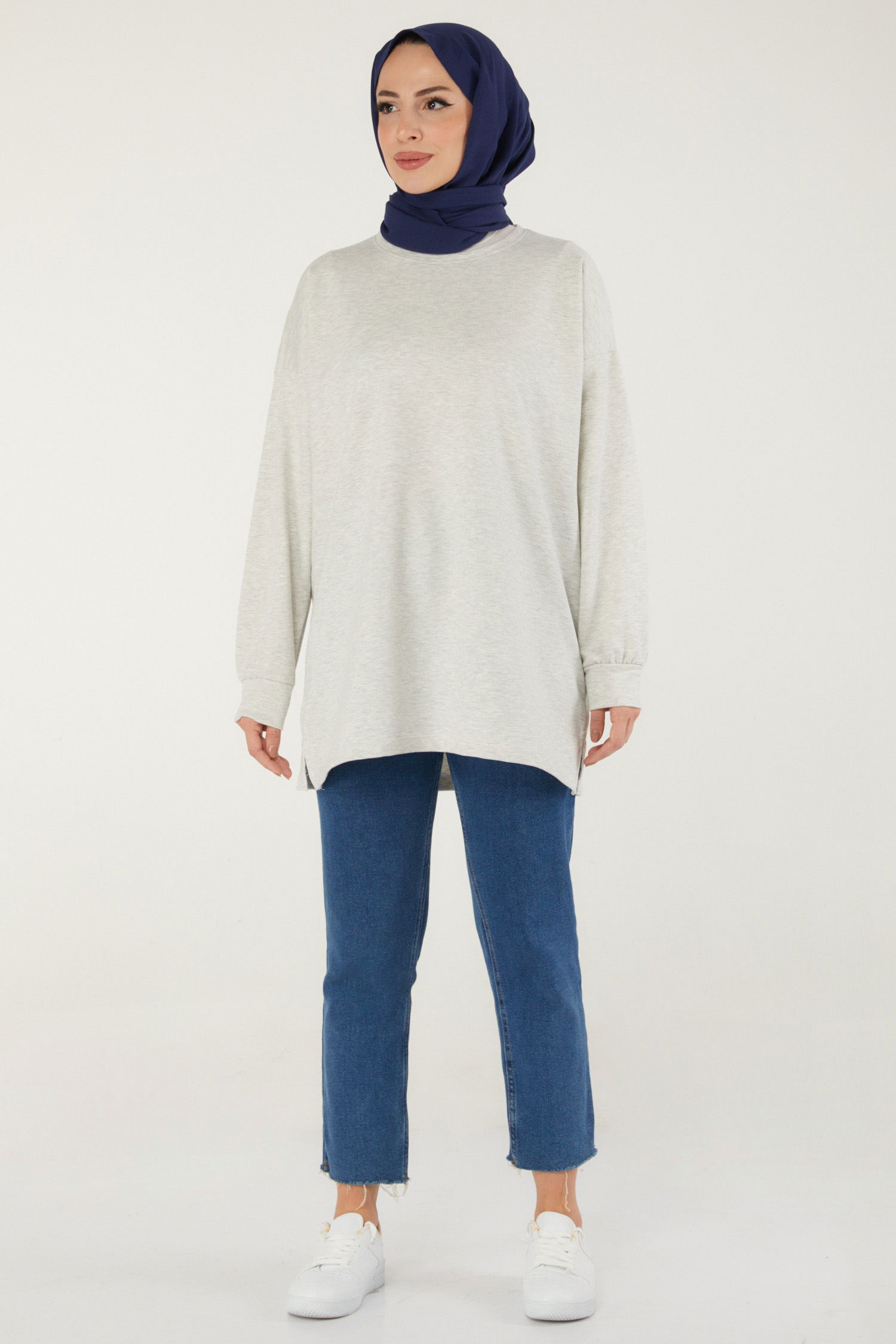 Baskılı Sweat Gri - 26239 - 2