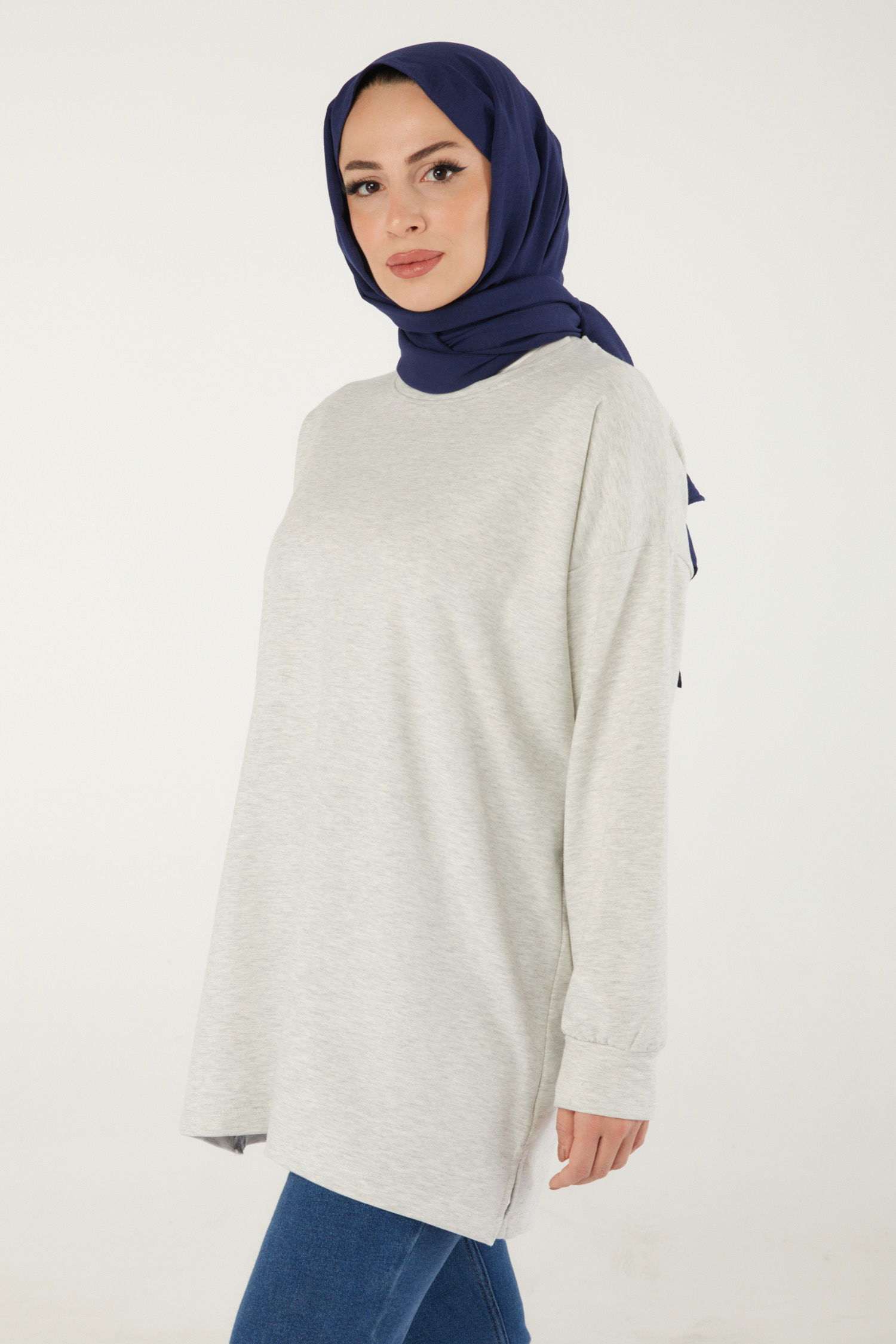 Baskılı Sweat Gri - 26239 - 7