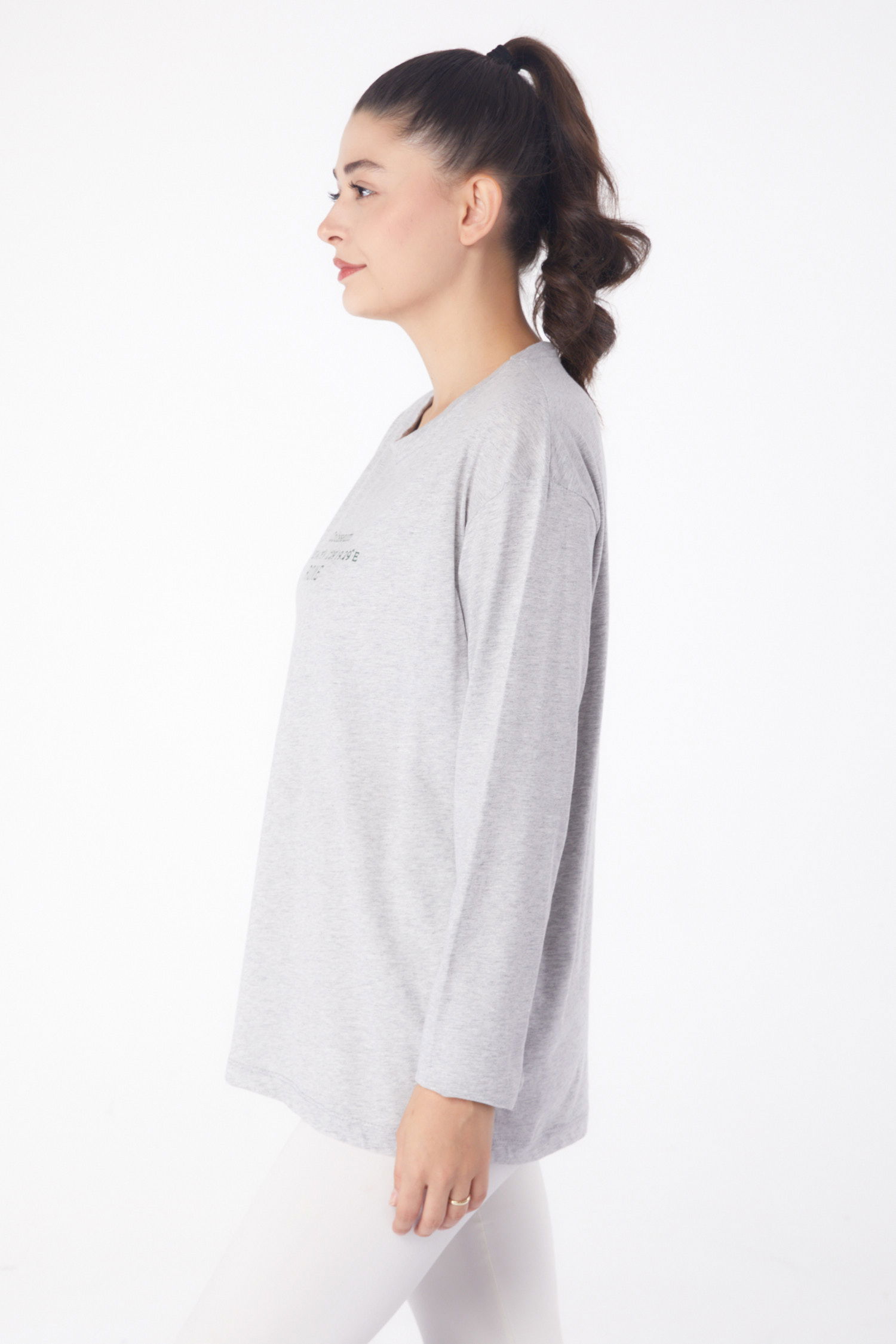 Baskılı Sweat Gri - 26239 - 9