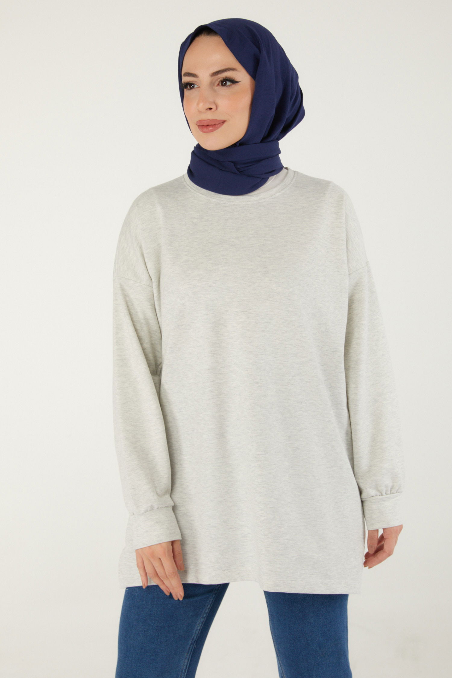 Baskılı Sweat Gri - 26239 - 10