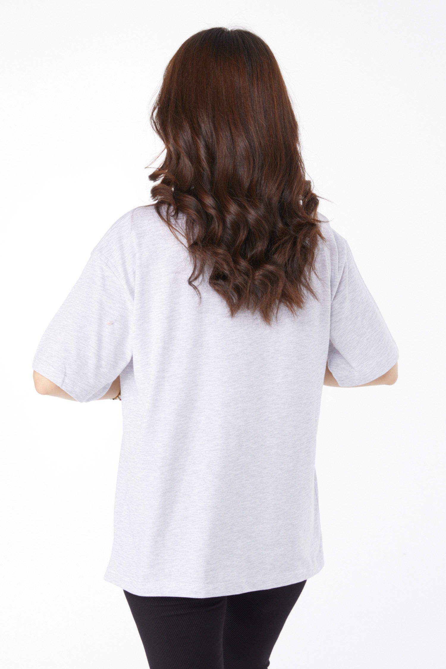 Baskılı T-shirt Gri - 25170 - 5