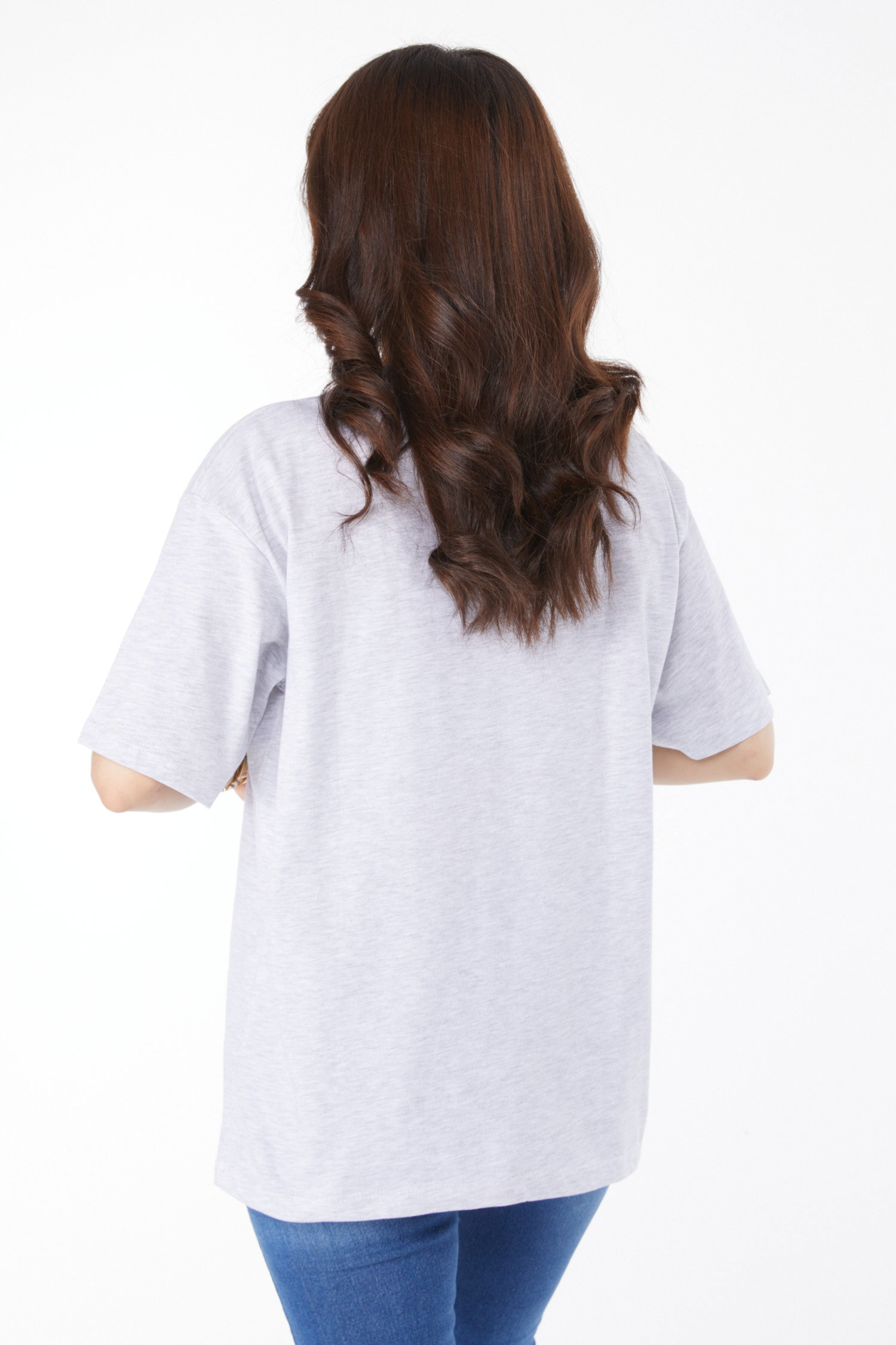 Baskılı T-shirt Gri - 25171 - 5