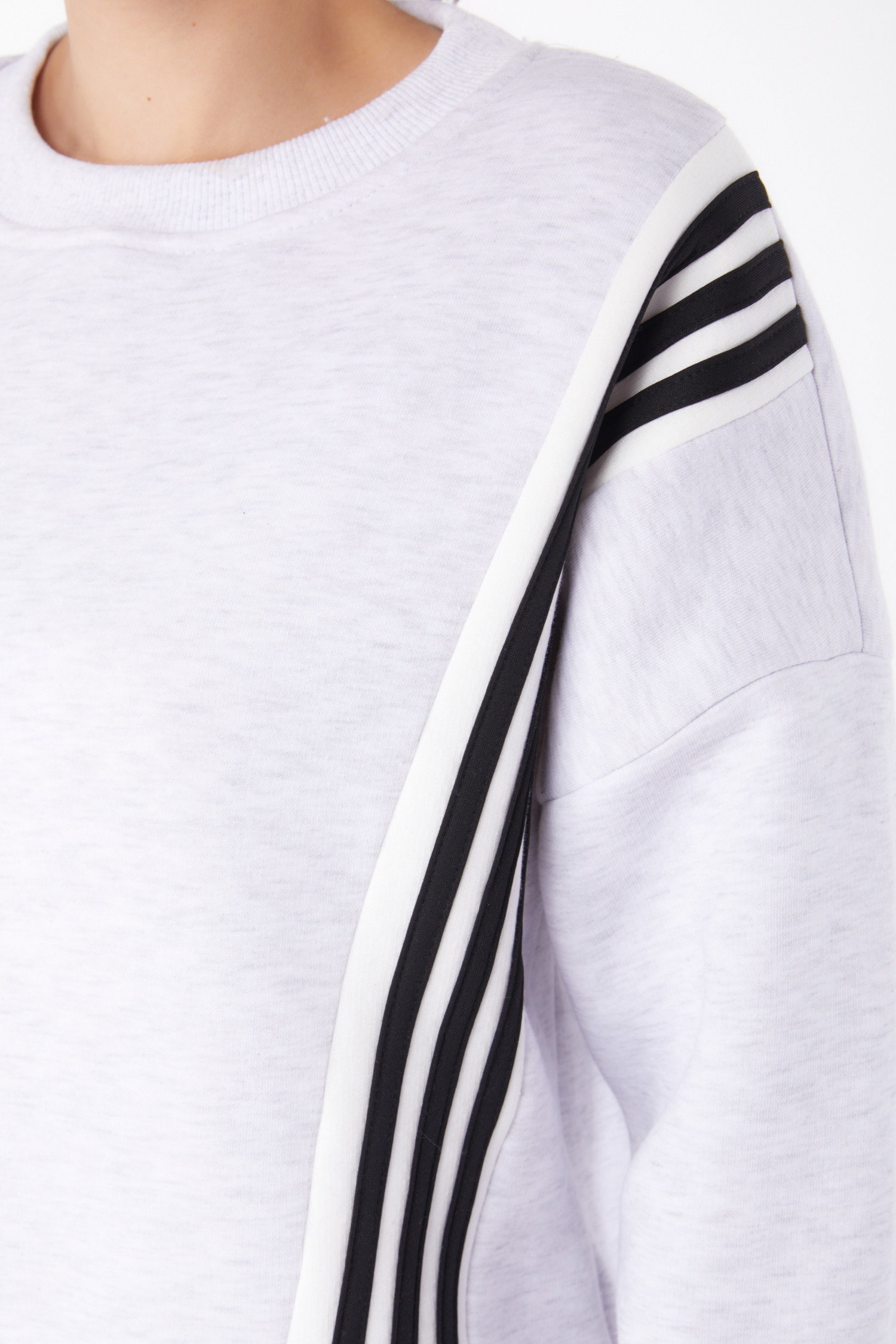 Düz Bisiklet Yaka Kadın Gri Eşofman Takımı - 26203 - 6