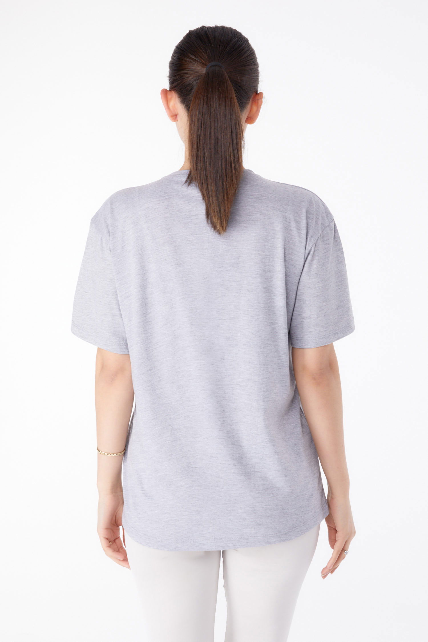 Taşlı T-Shirt Gri - 25474 - 5