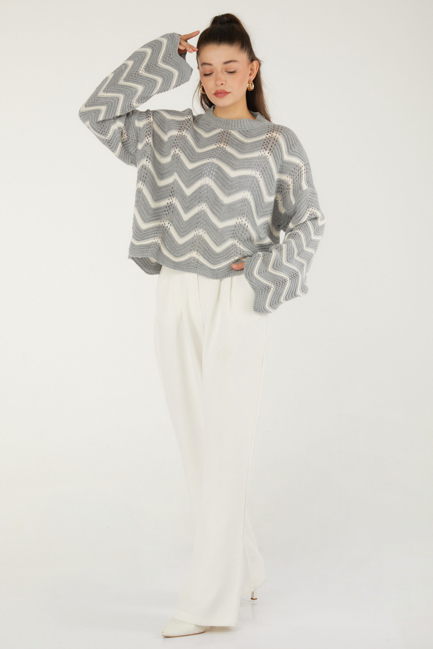 Triko Bluz Gri - 26496 - 1