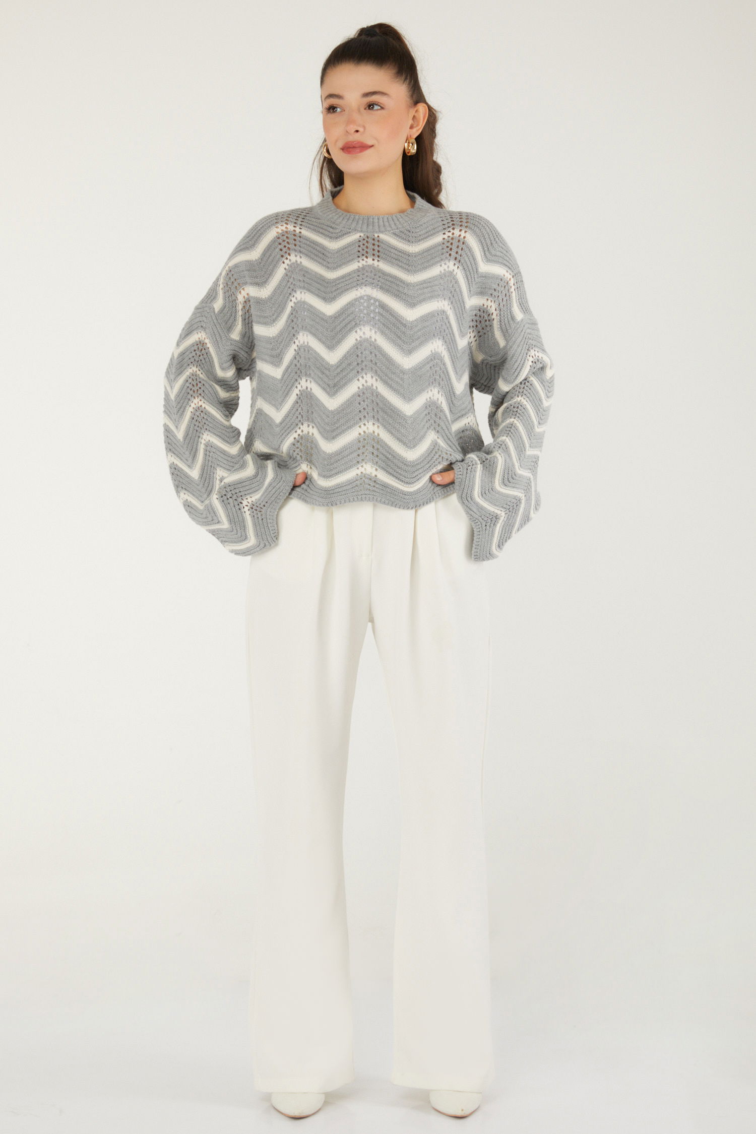 Triko Bluz Gri - 26496 - 2