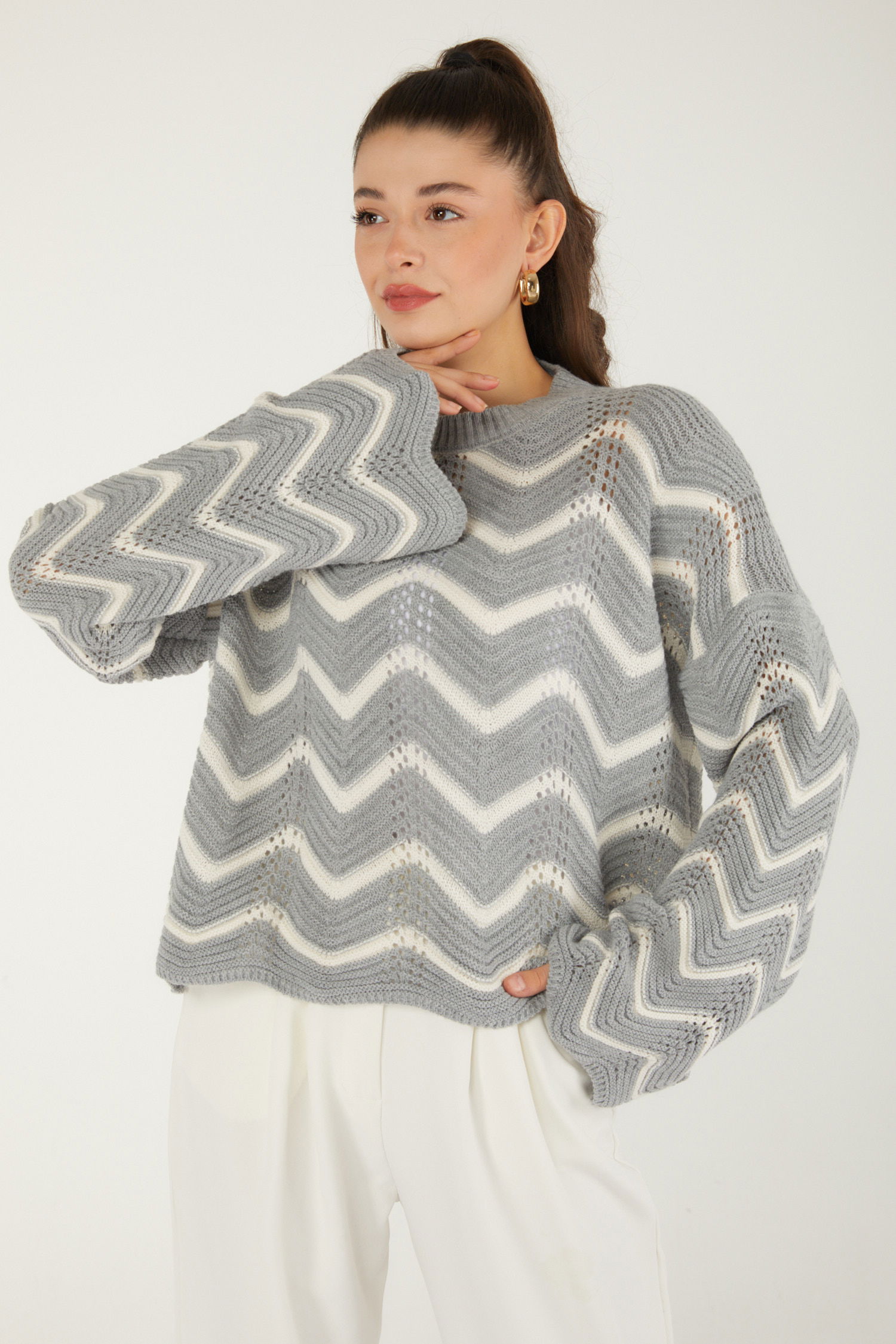 Triko Bluz Gri - 26496 - 3