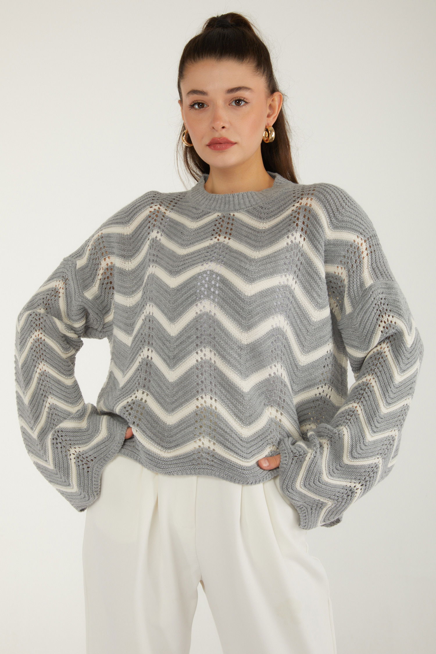 Triko Bluz Gri - 26496 - 4