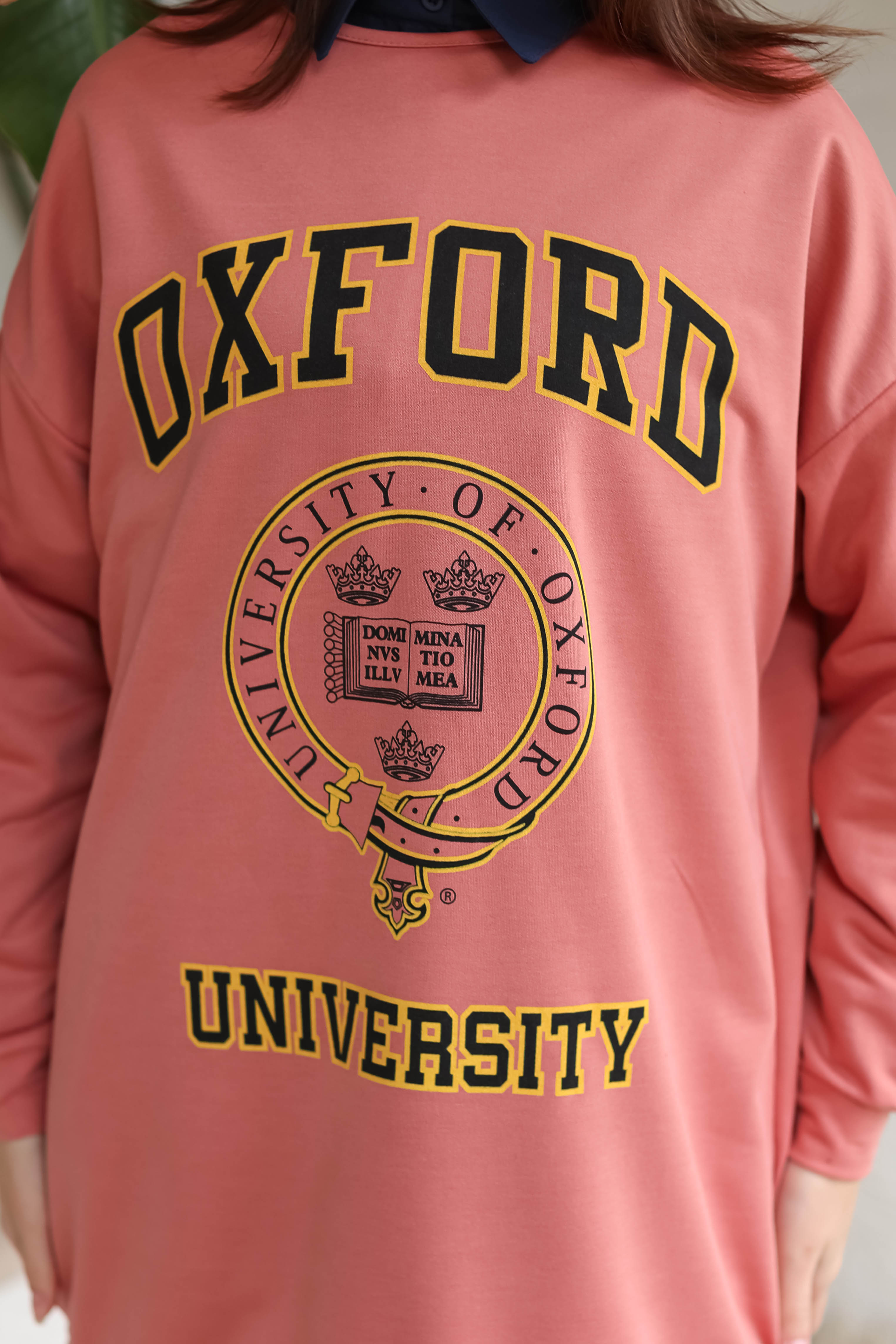 Düz Bisiklet Yaka Kadın Gül Baskılı Sweatshirt - 13281 - 4