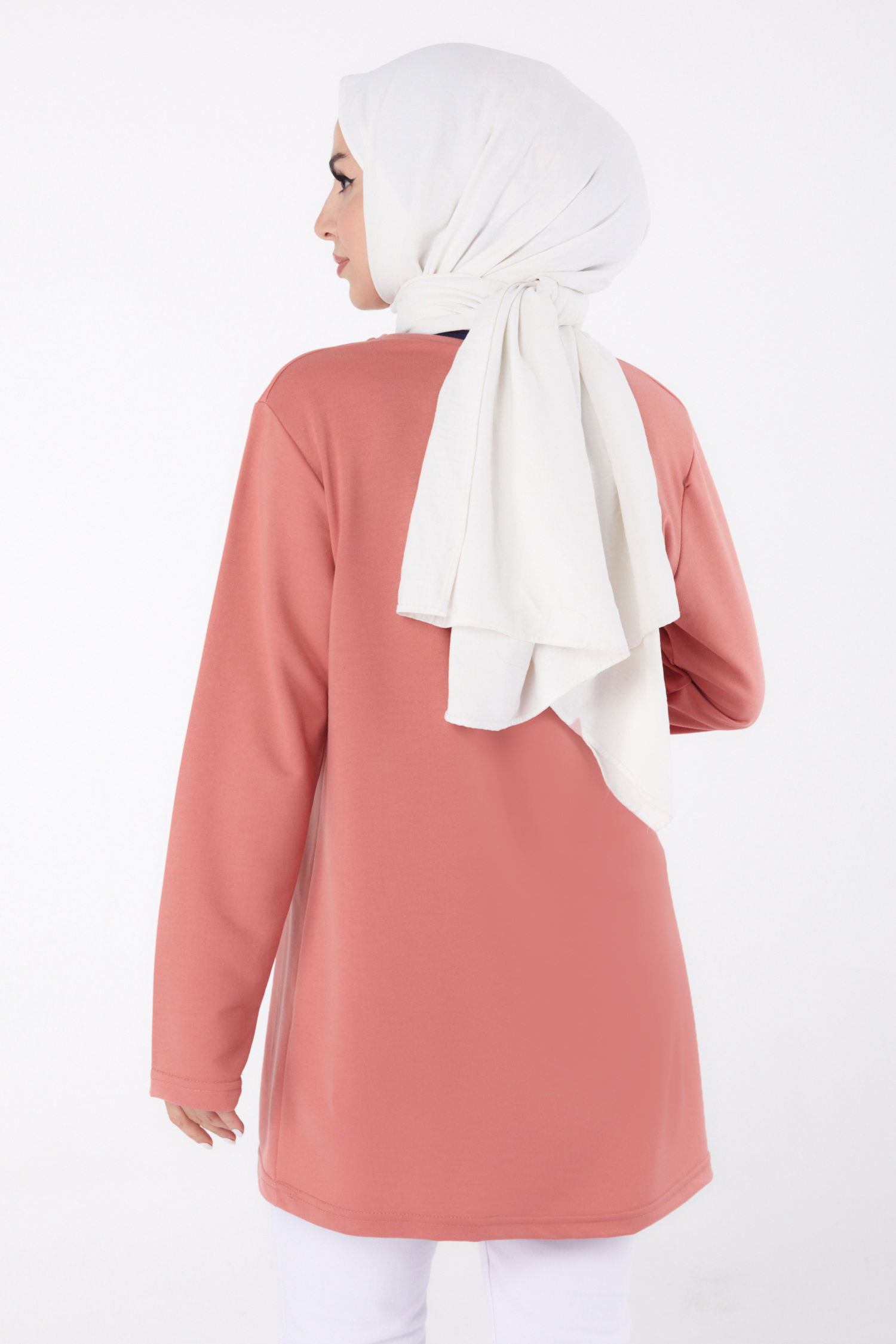 Baskılı Sweatshirt Gül - 13332 - 5