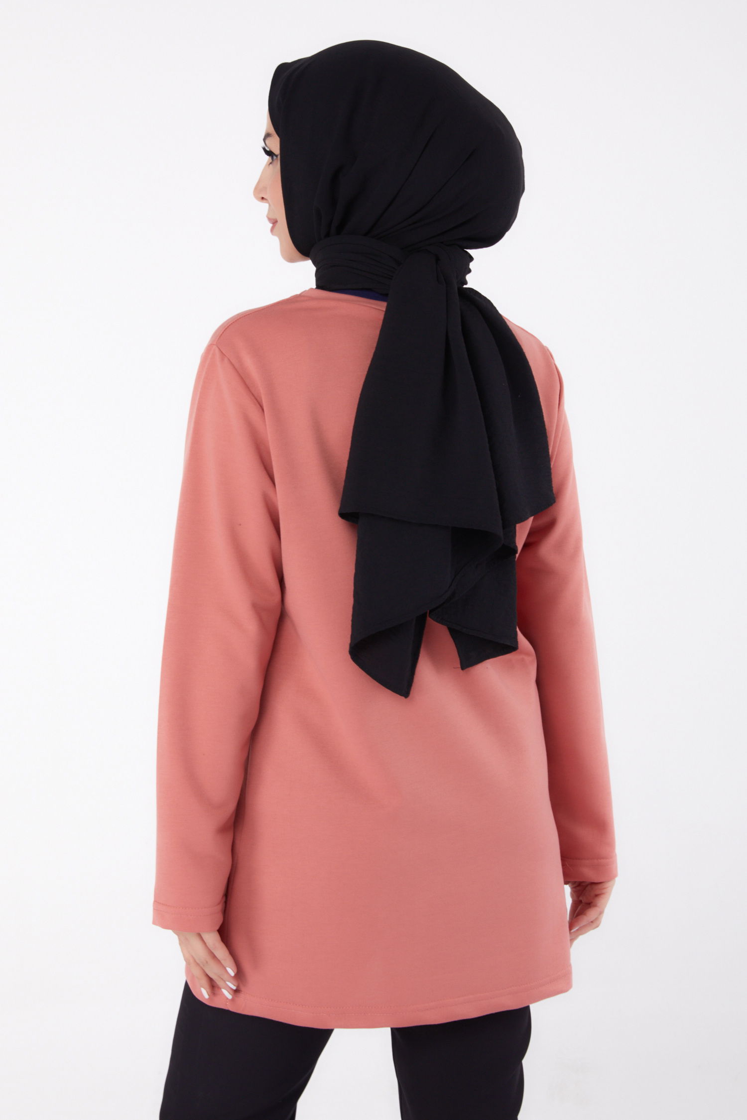 Baskılı Sweatshirt Gül - 13335 - 5