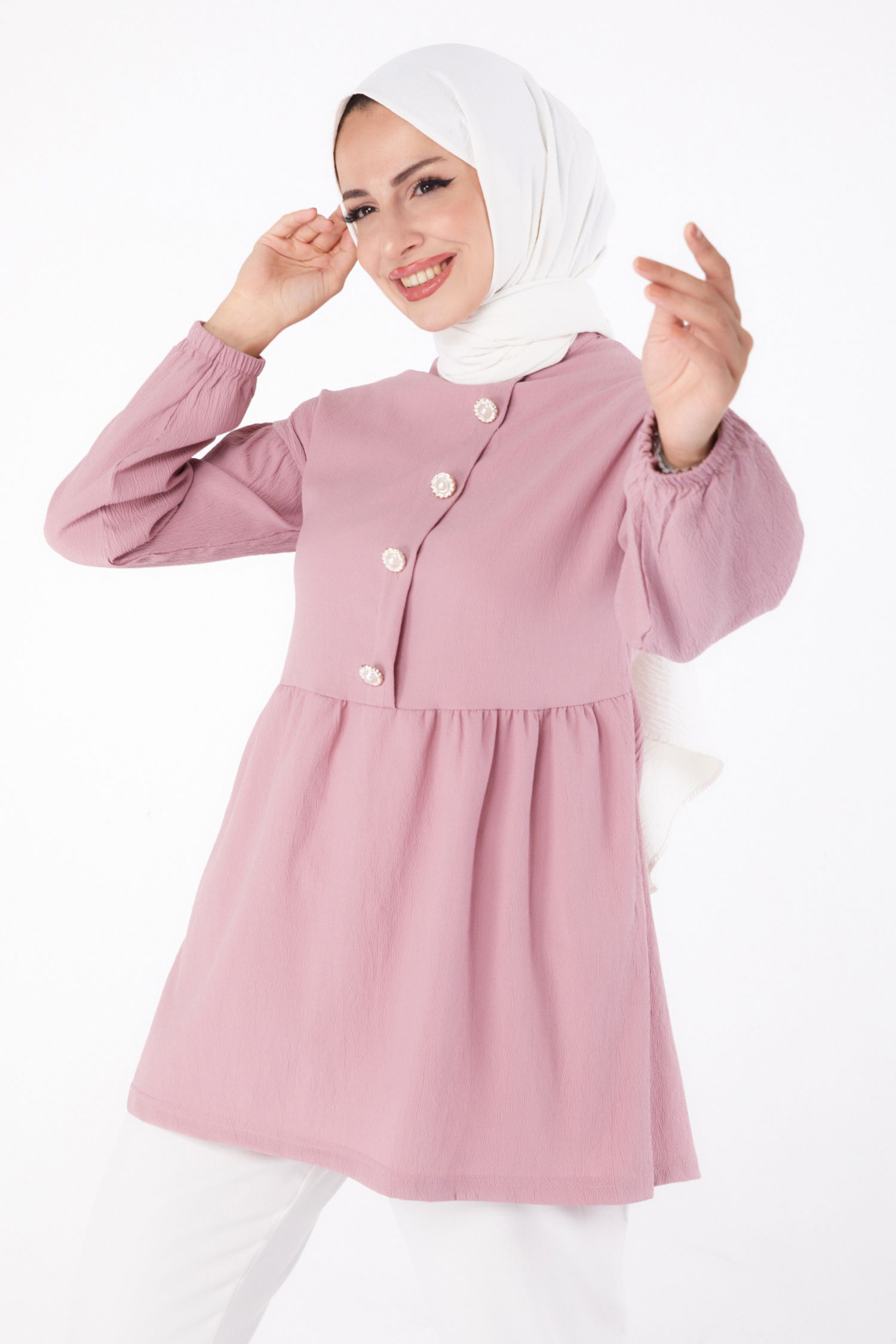 Taşlı Tunik Gül - 13294 - 1