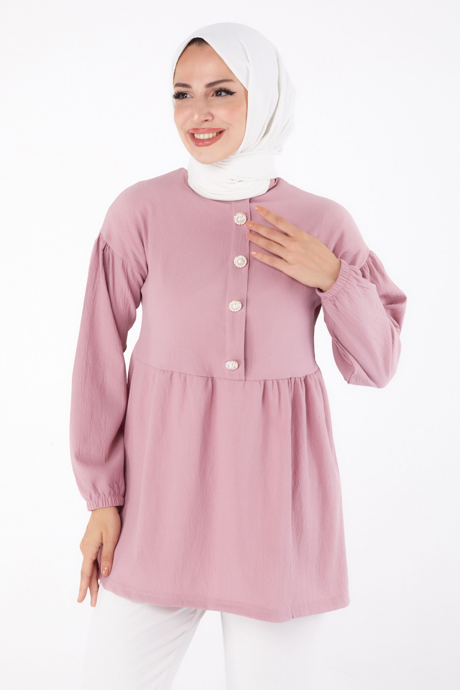 Taşlı Tunik Gül - 13294 - 2