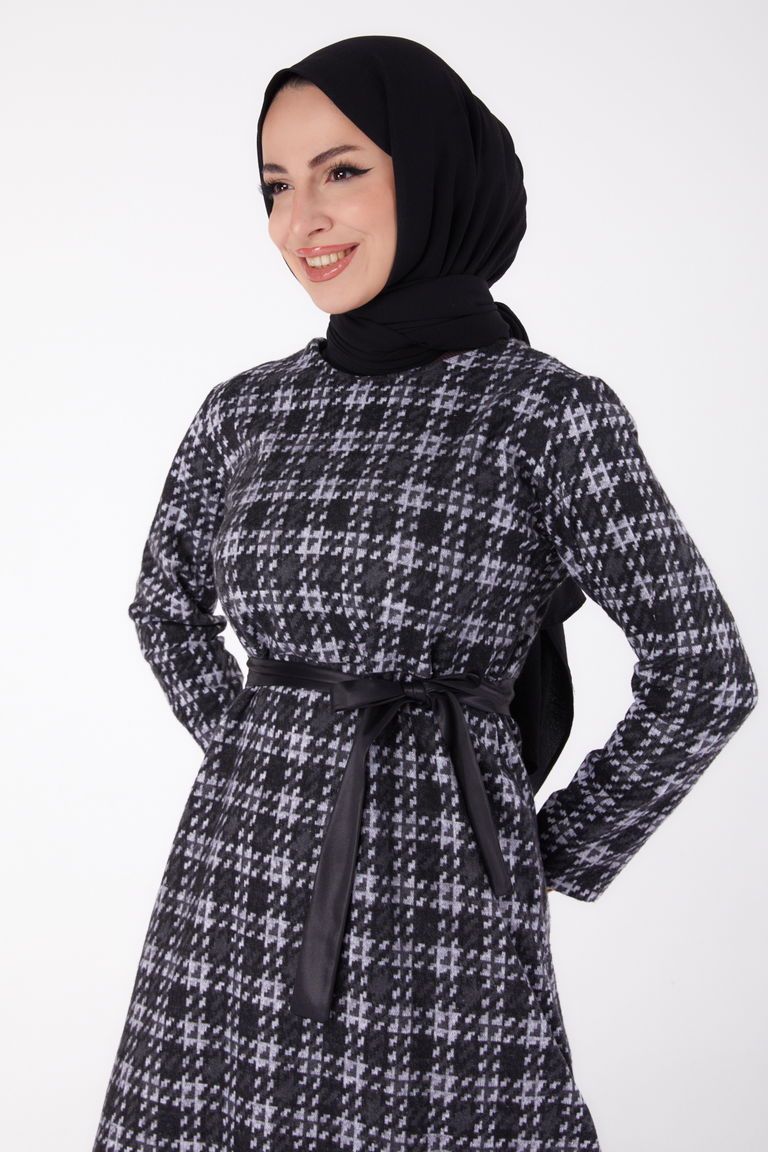 Kuşaklı Elbise Haki - 13324 - TOFİSA