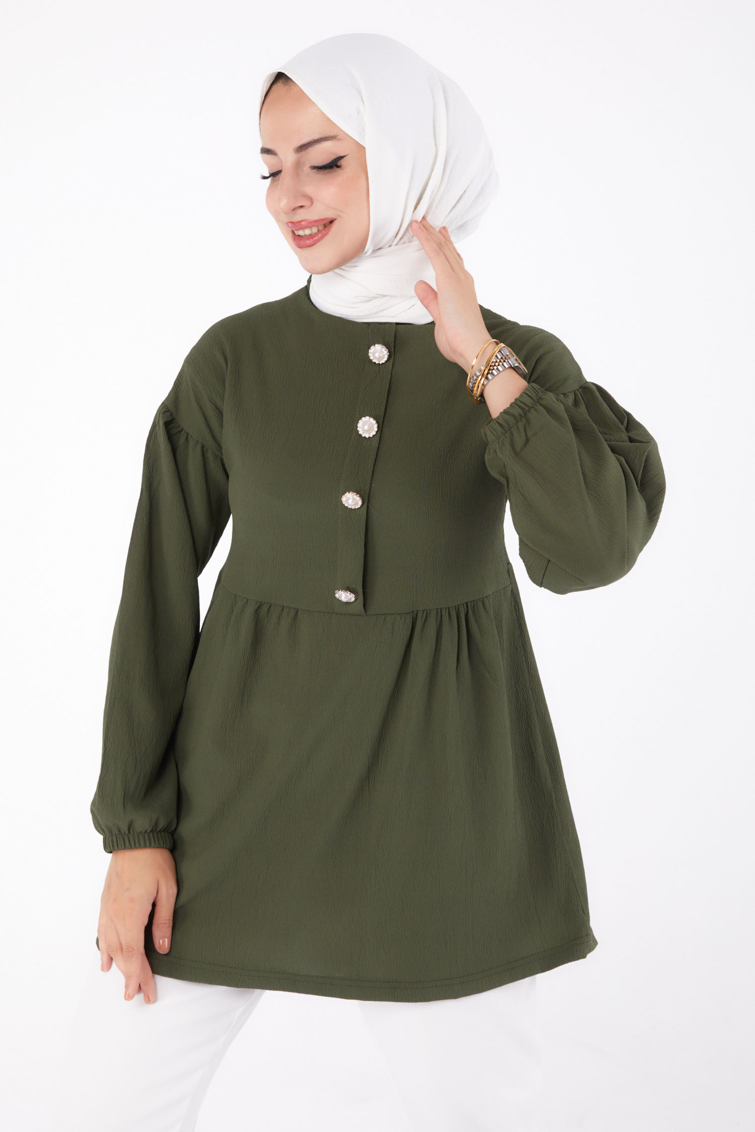 Taşlı Tunik Haki - 13294 - 2