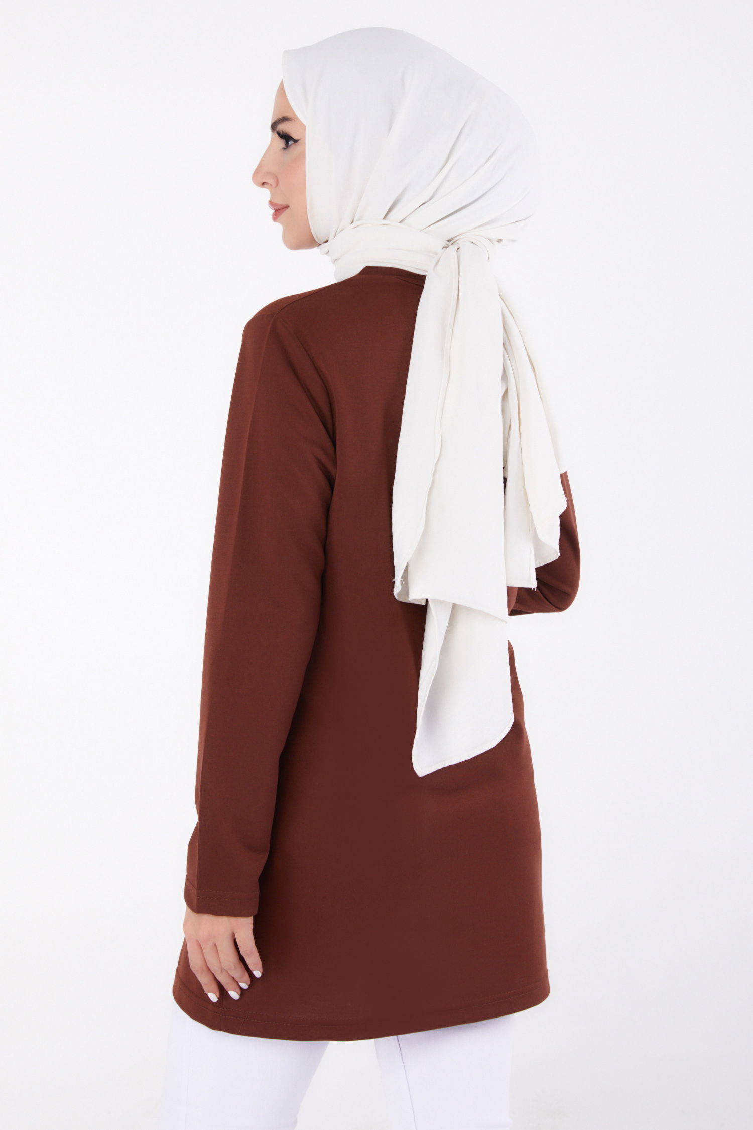 Baskılı Sweatshirt Kahve - 13331 - 5