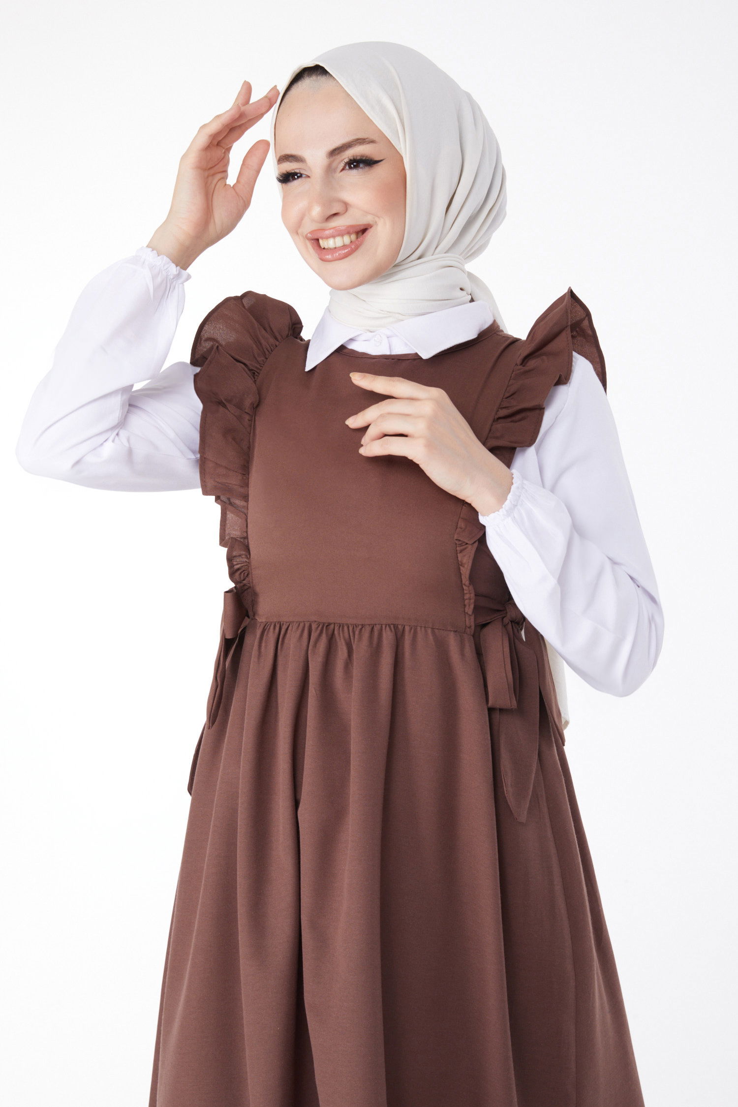 Düz Bisiklet Yaka Kadın Kahve Jile - 13282 - 2