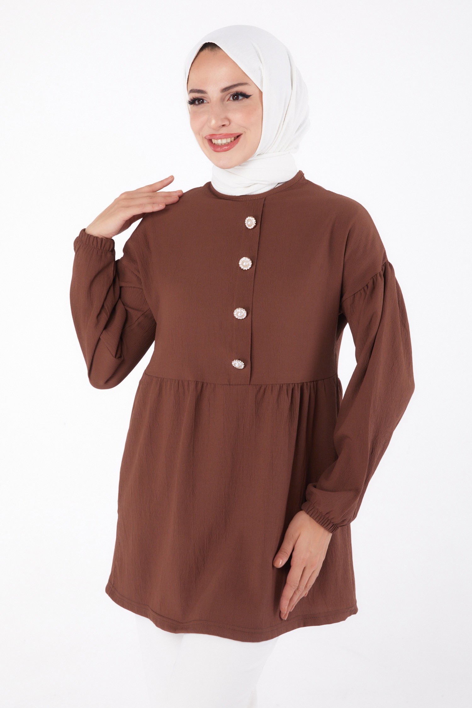 Taşlı Tunik Kahve - 13294 - 1