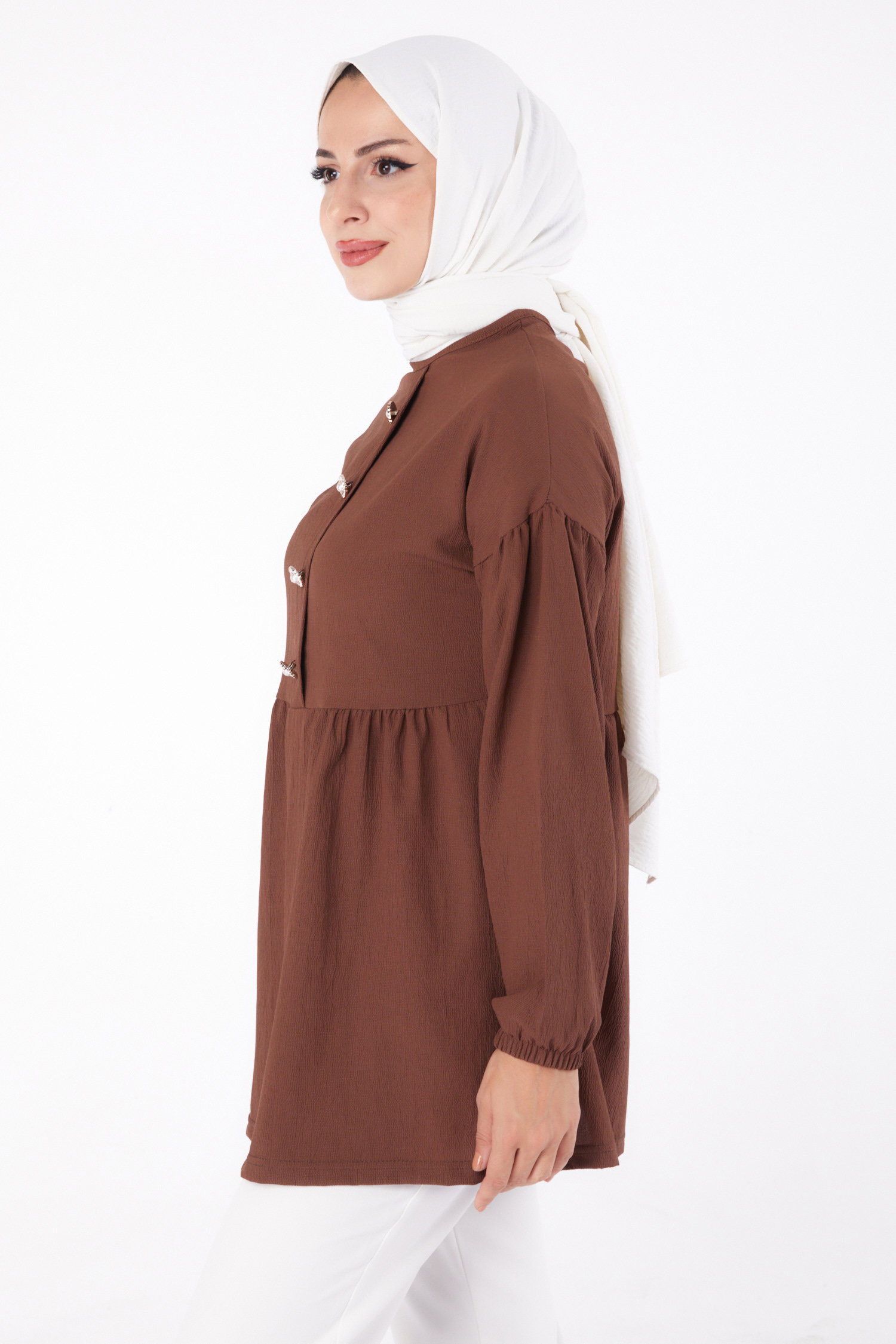 Taşlı Tunik Kahve - 13294 - 3
