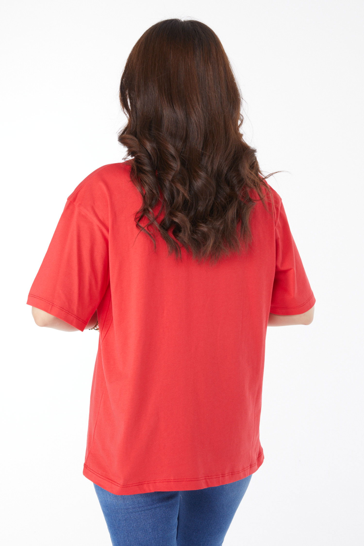 Baskılı T-shirt Kirmizi - 25170 - 5