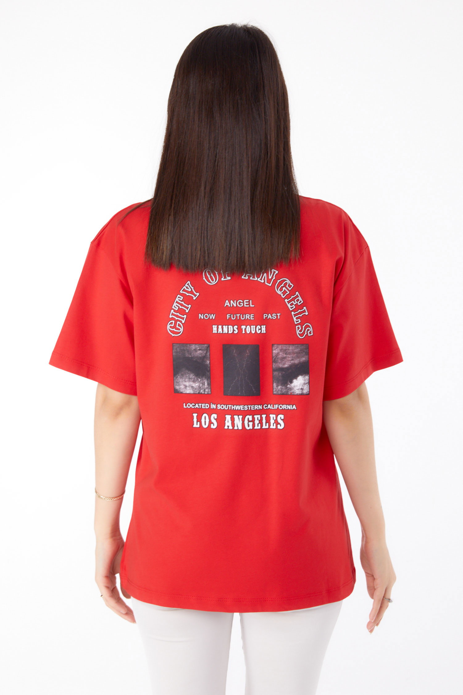 Baskılı T-shirt Kirmizi - 25704 - 5