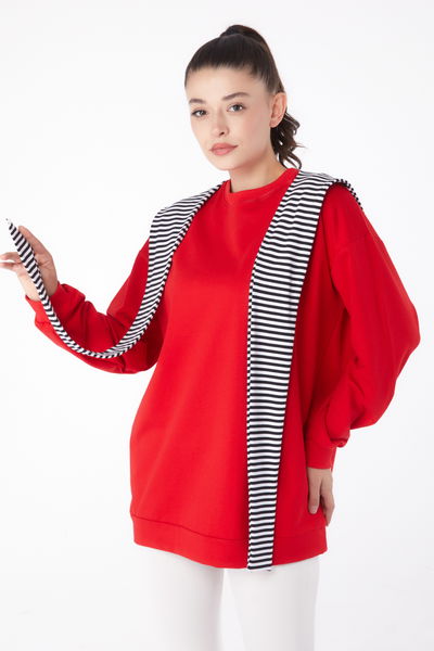Şallı Sweat Kirmizi - 26223 