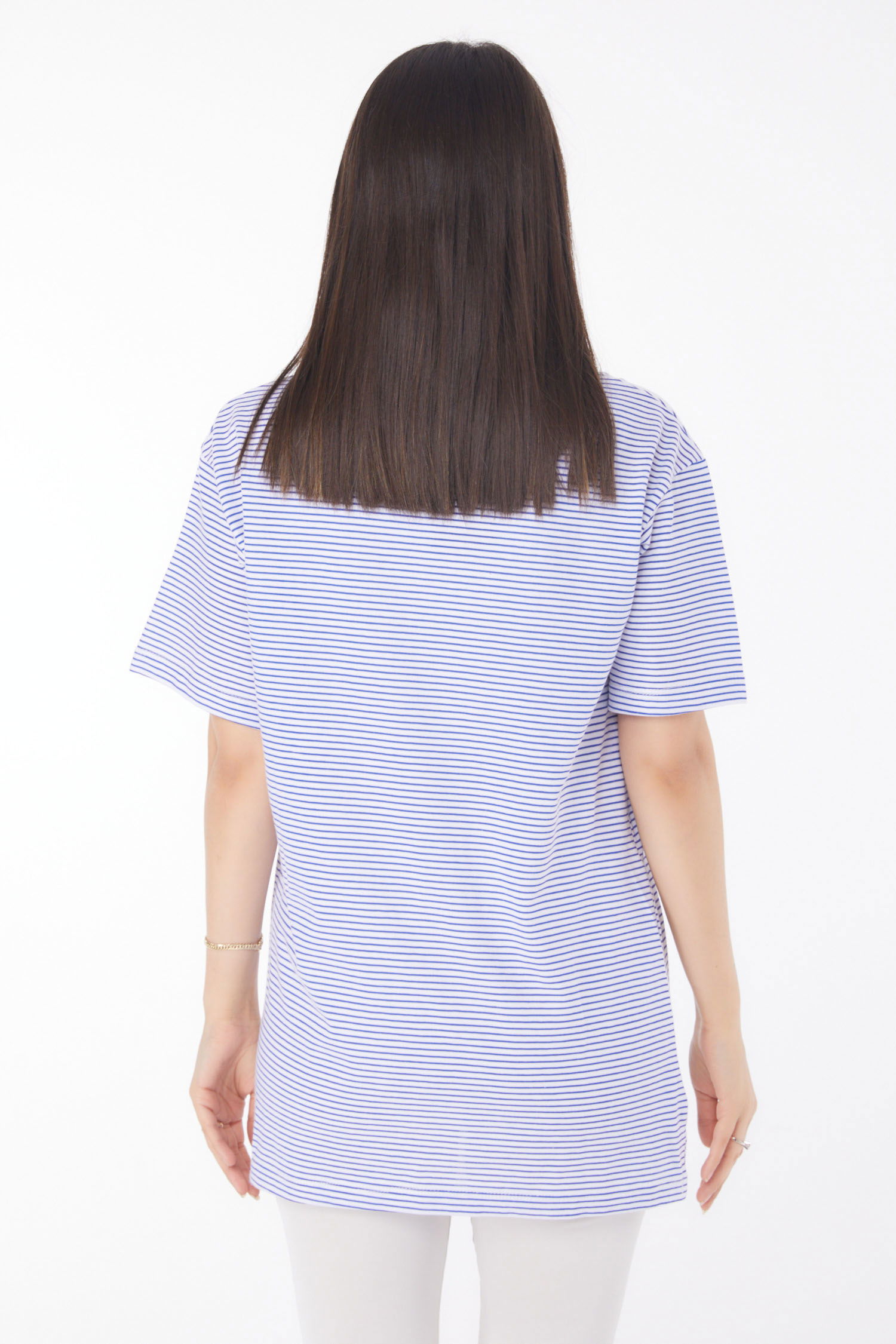 Çizgili Kısa Kollu T-shirt Lacivert - 25760 - 5