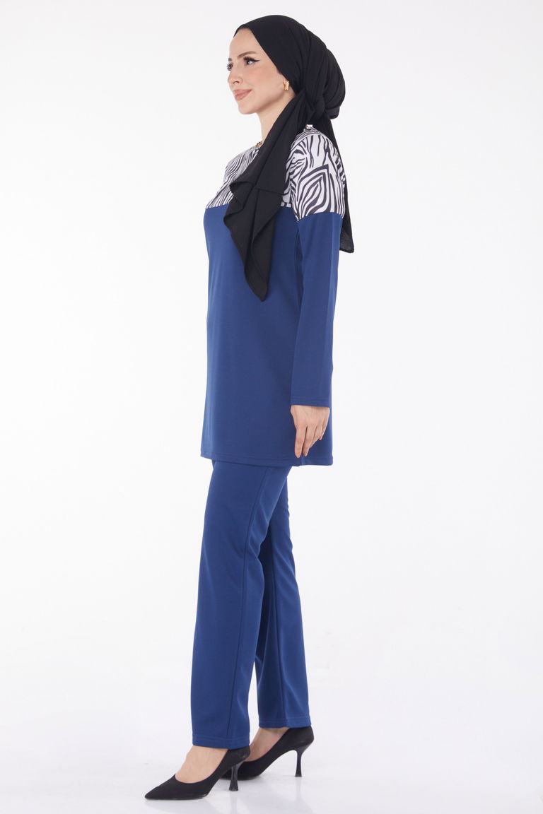 Leopar Garnili İkili Takım Lacivert - 13210 - TOFİSA