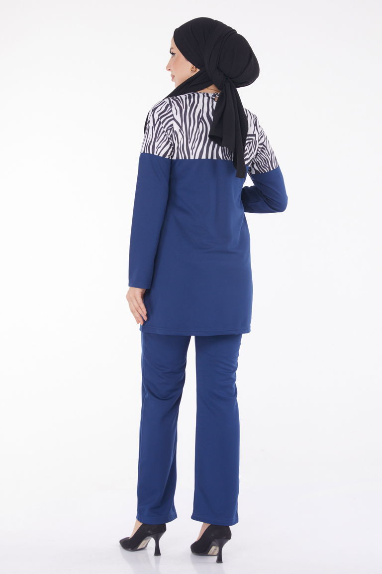 Leopar Garnili İkili Takım Lacivert - 13210 - TOFİSA