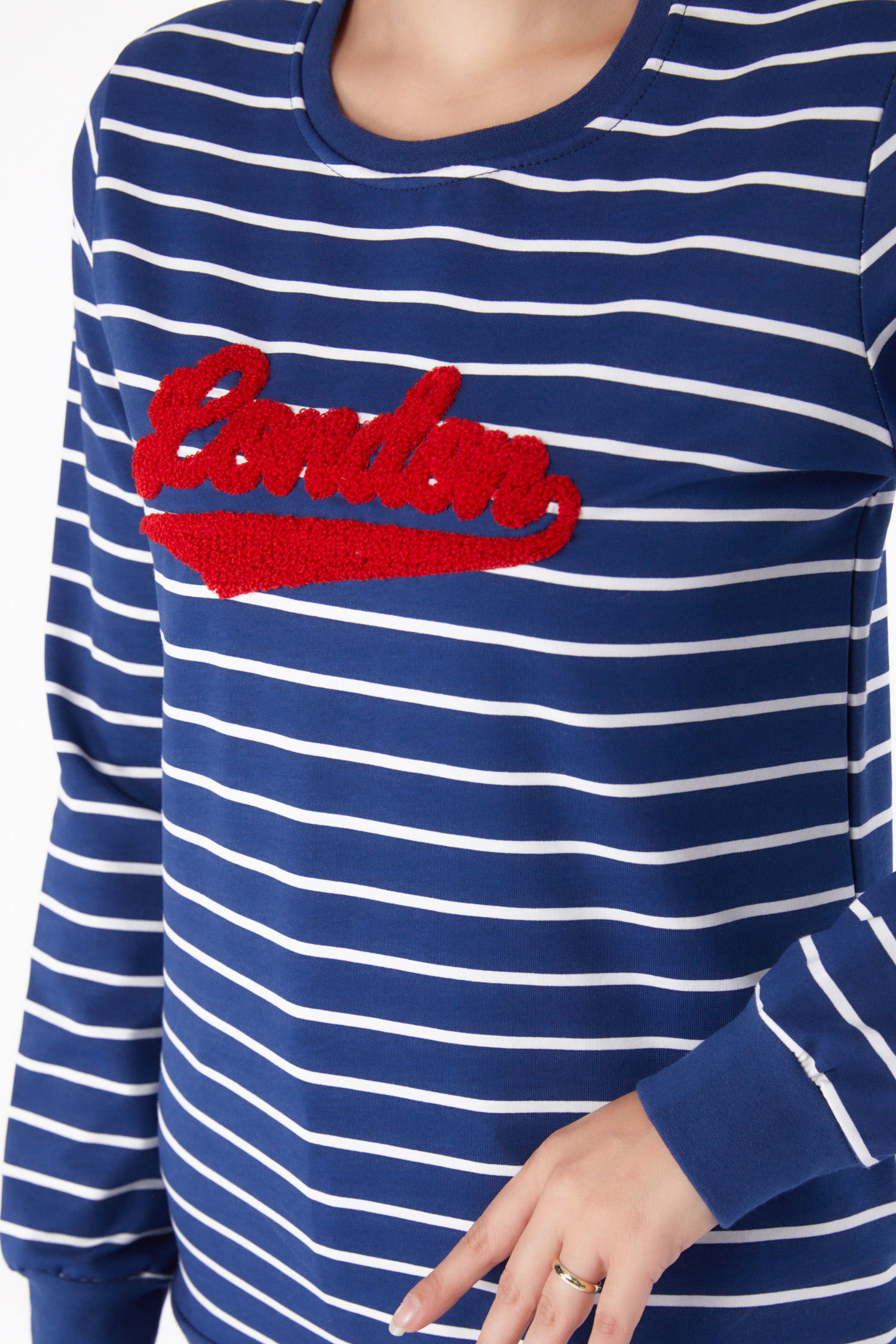 Nakışlı Sweatshirt Lacivert - 26287 - 6
