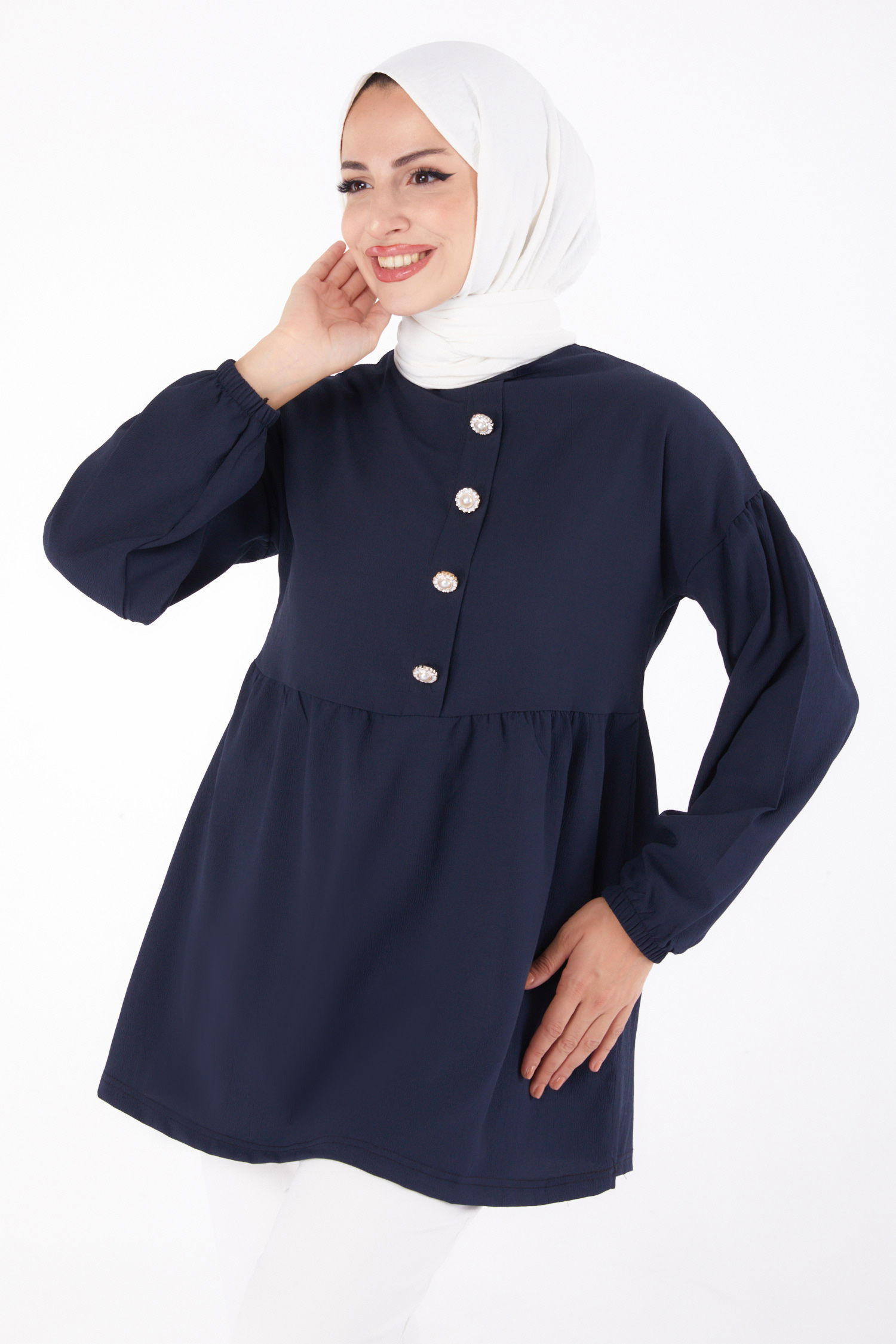 Taşlı Tunik Lacivert - 13294 - 1