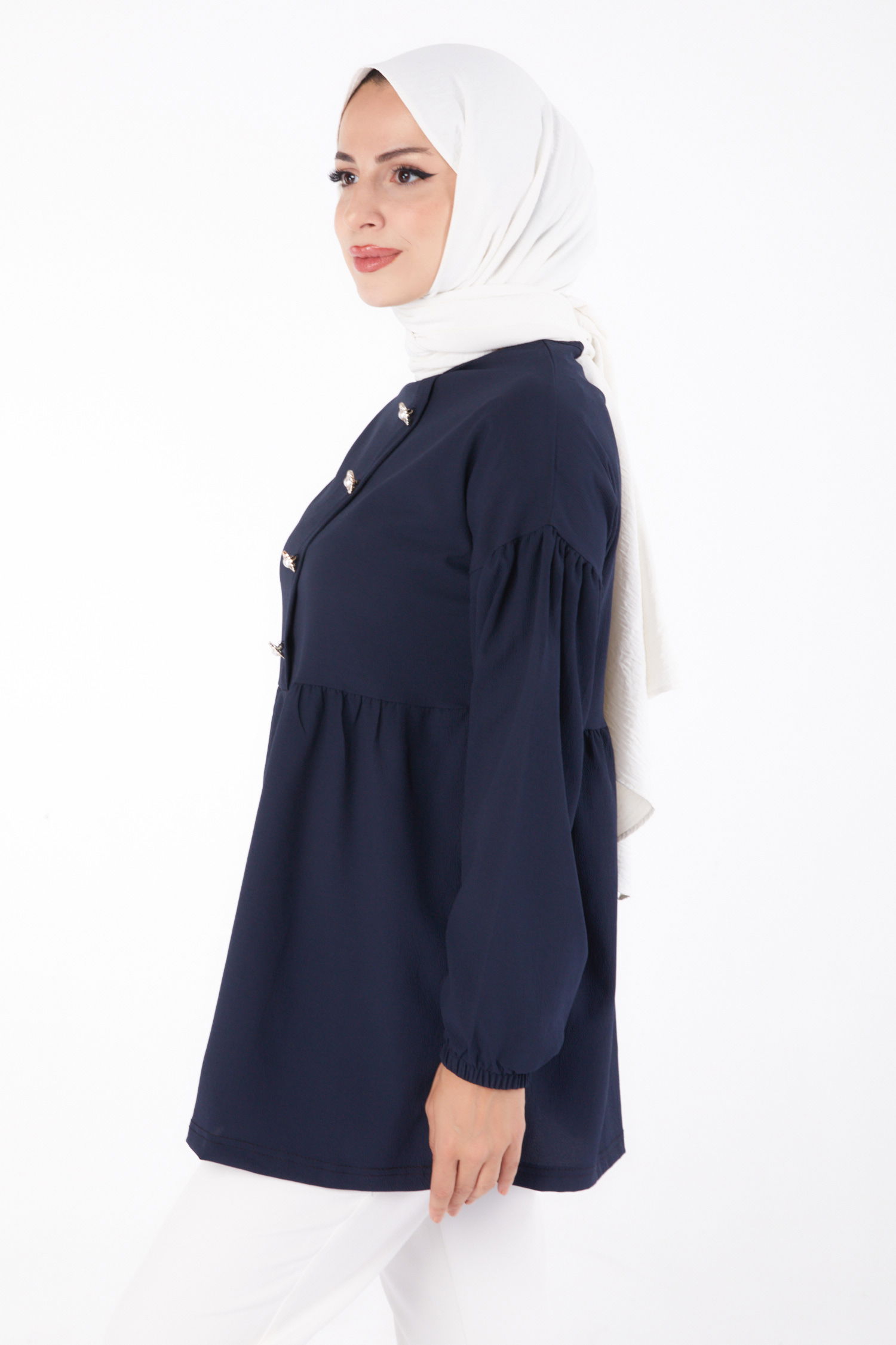 Taşlı Tunik Lacivert - 13294 - 3