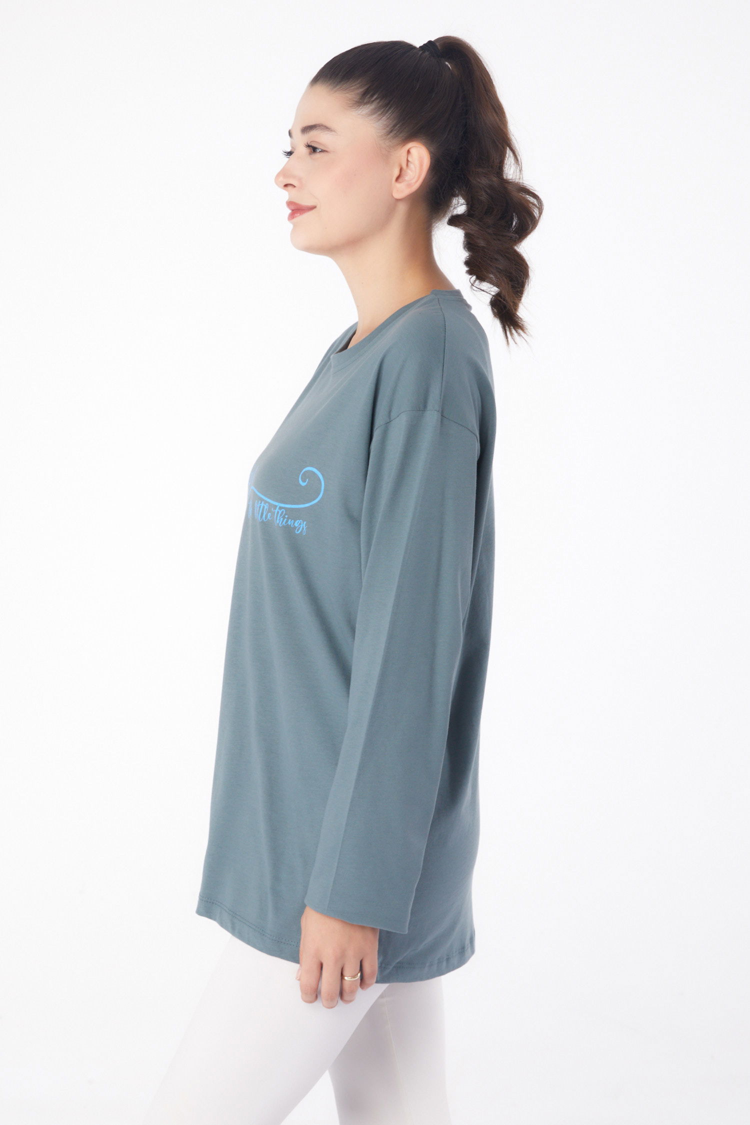 Baskılı Sweat Mint - 26240 - 3