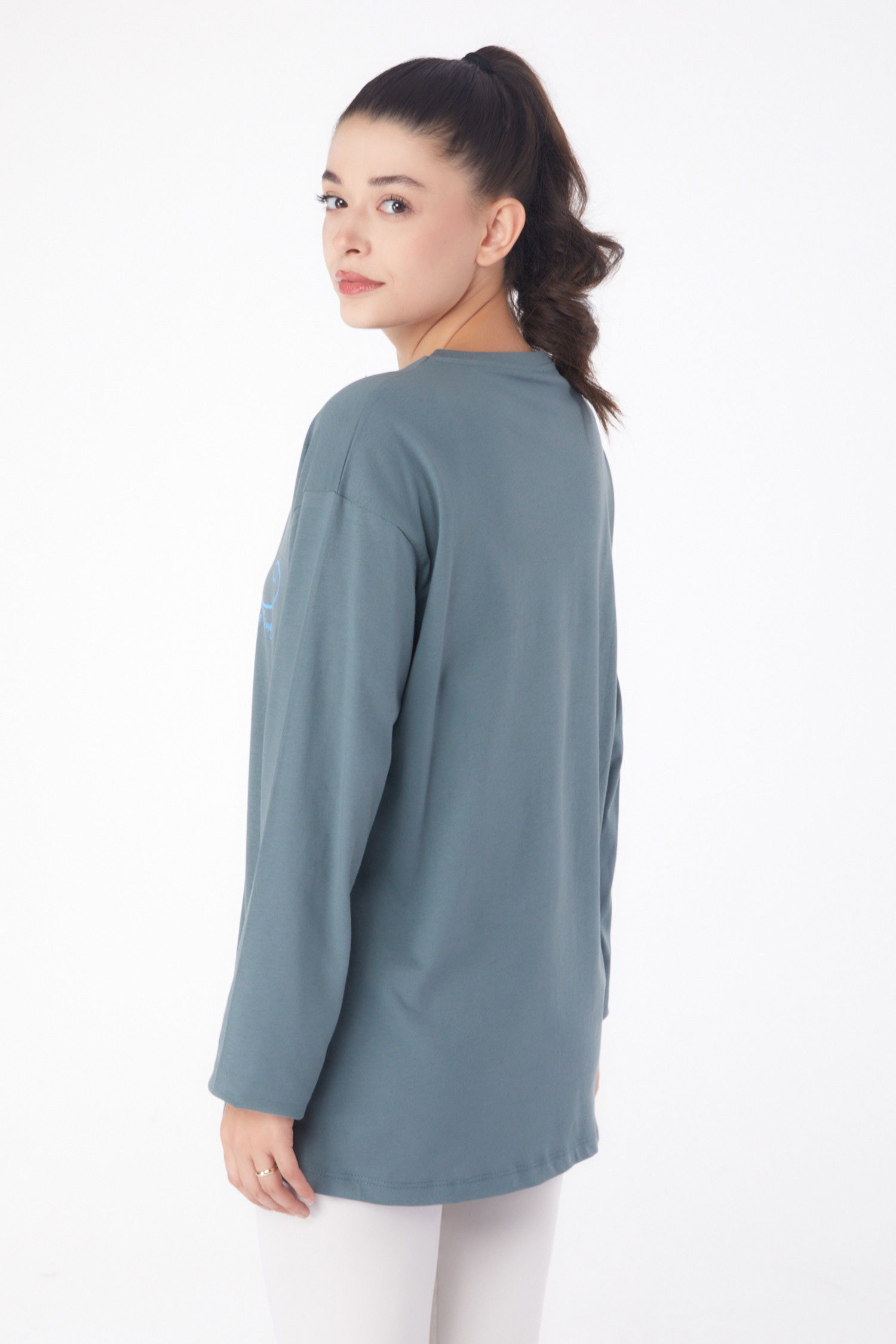 Baskılı Sweat Mint - 26240 - 4