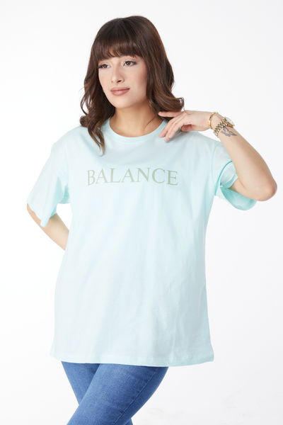 Baskılı T-shirt Mint - 25174 