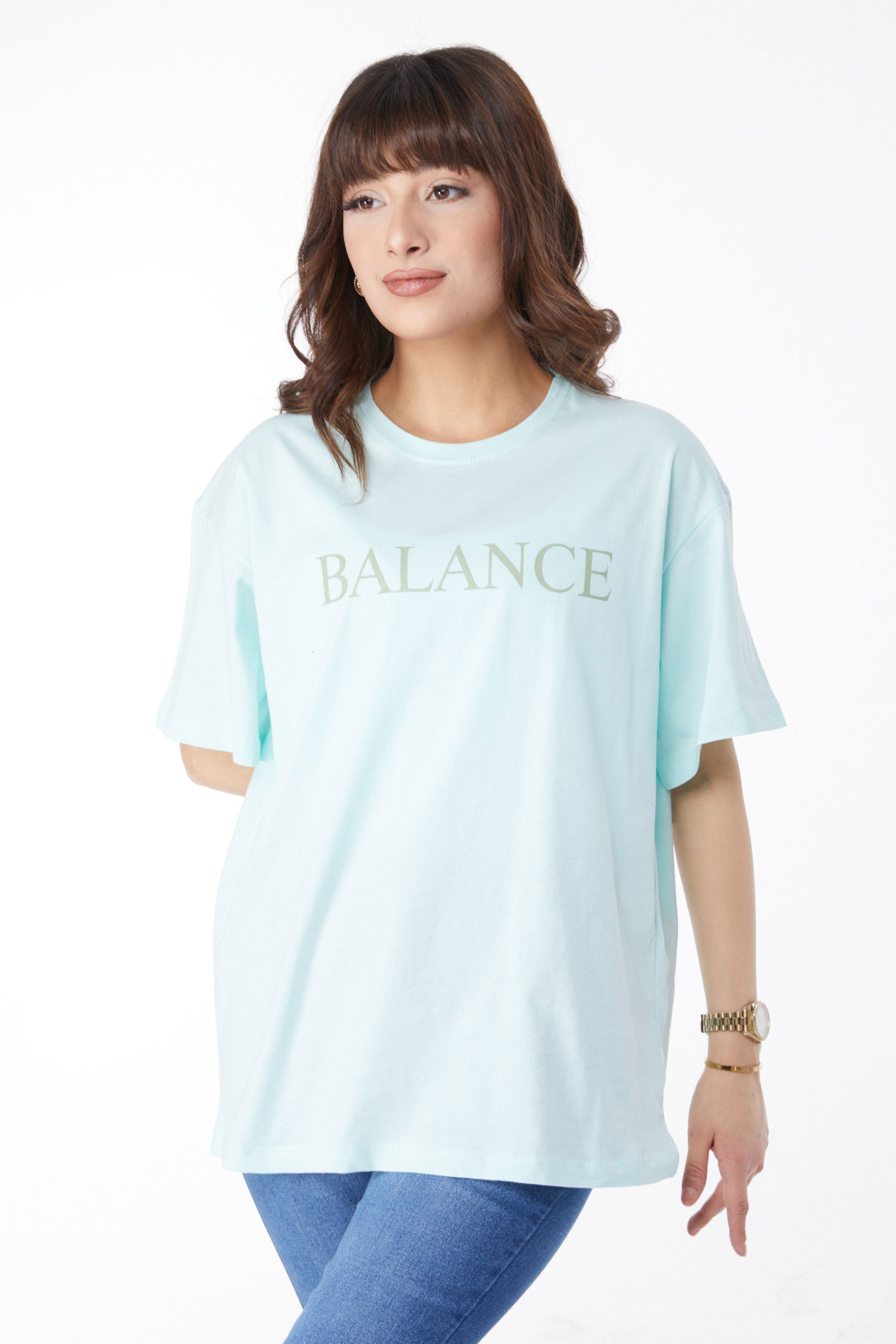 Baskılı T-shirt Mint - 25174 - 3