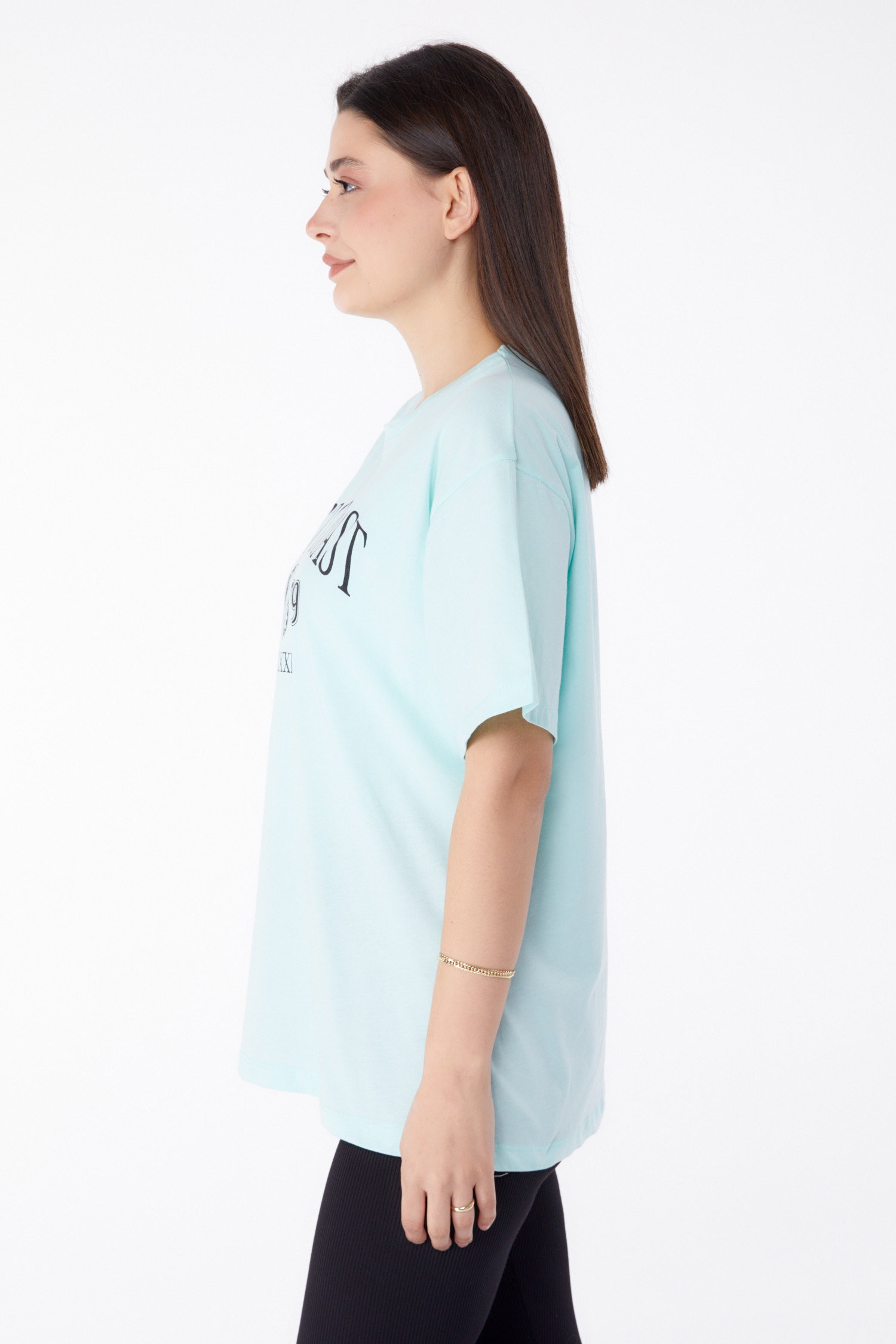 Baskılı T-shirt Mint - 25297 - 4